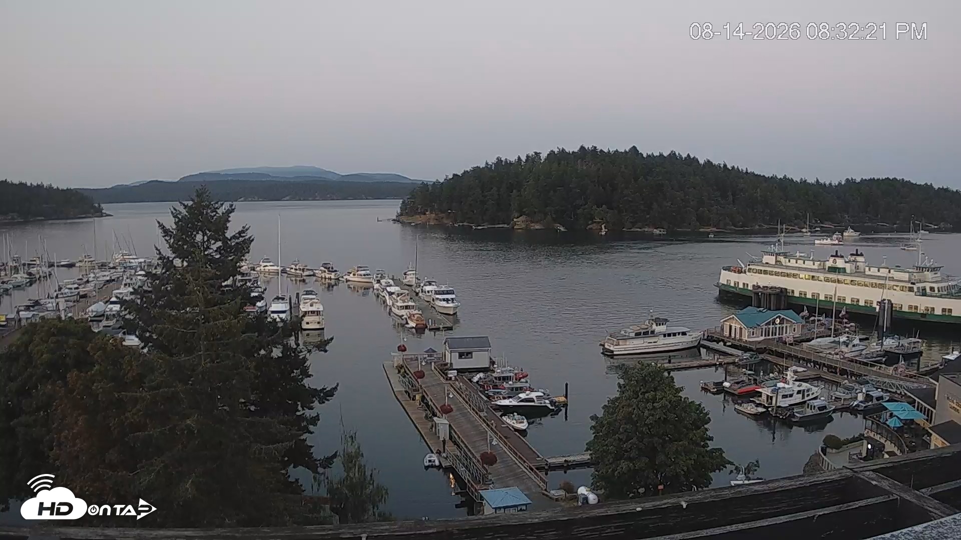 Snapshot of Friday Harbor - San Juan Island Live Webcam taken Aug 14, 2026, 8:33pm PDT