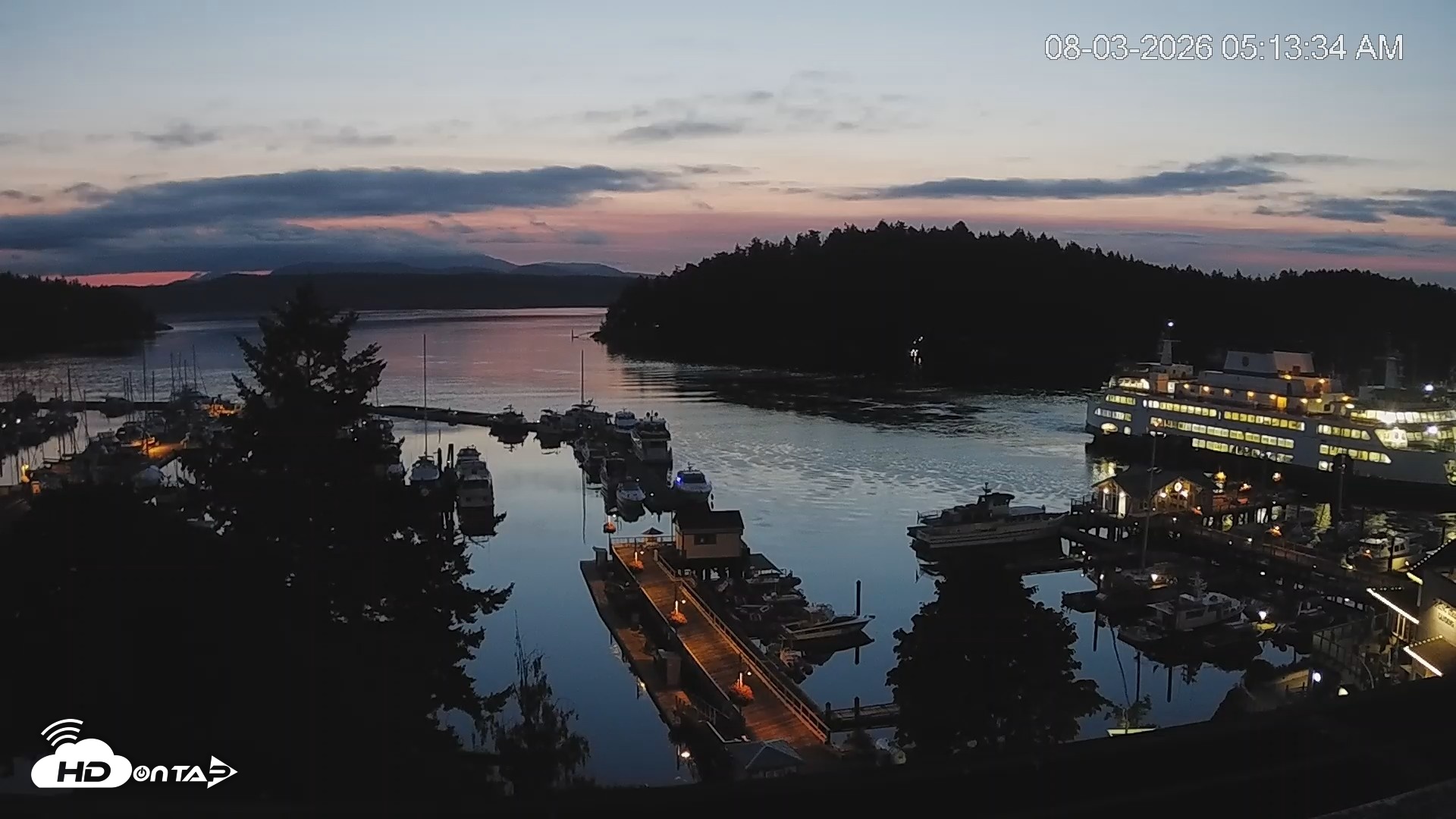 Snapshot of Friday Harbor - San Juan Island Live Webcam taken Aug 3, 2026, 5:14am PDT