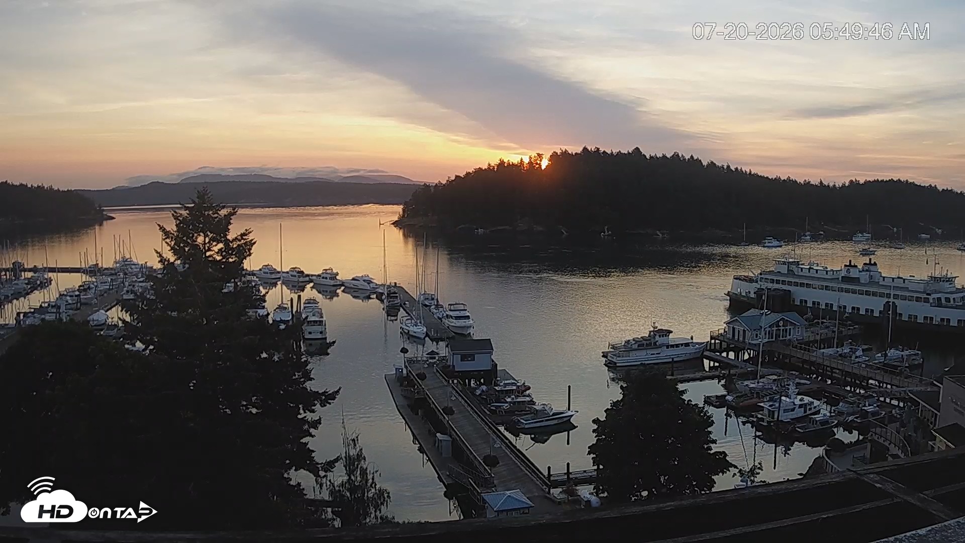 Snapshot of Friday Harbor - San Juan Island Live Webcam taken Jul 20, 2026, 5:50am PDT