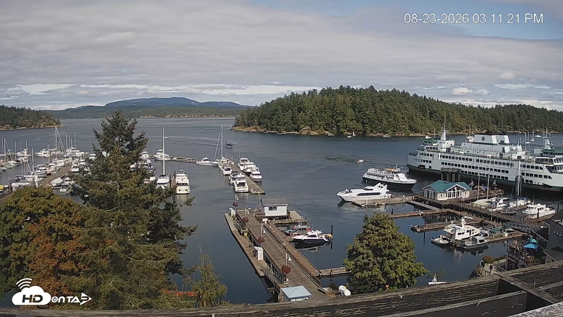 Snapshot of Friday Harbor - San Juan Island Live Webcam taken Aug 23, 2026, 3:12pm PDT