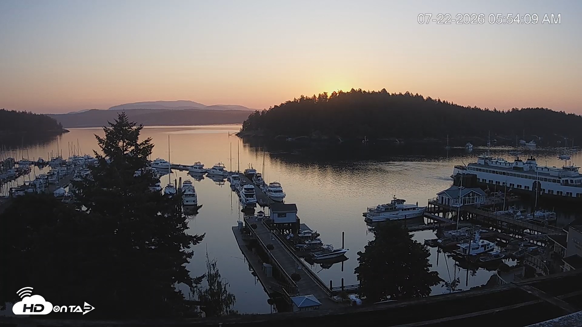 Snapshot of Friday Harbor - San Juan Island Live Webcam taken Jul 22, 2026, 5:54am PDT