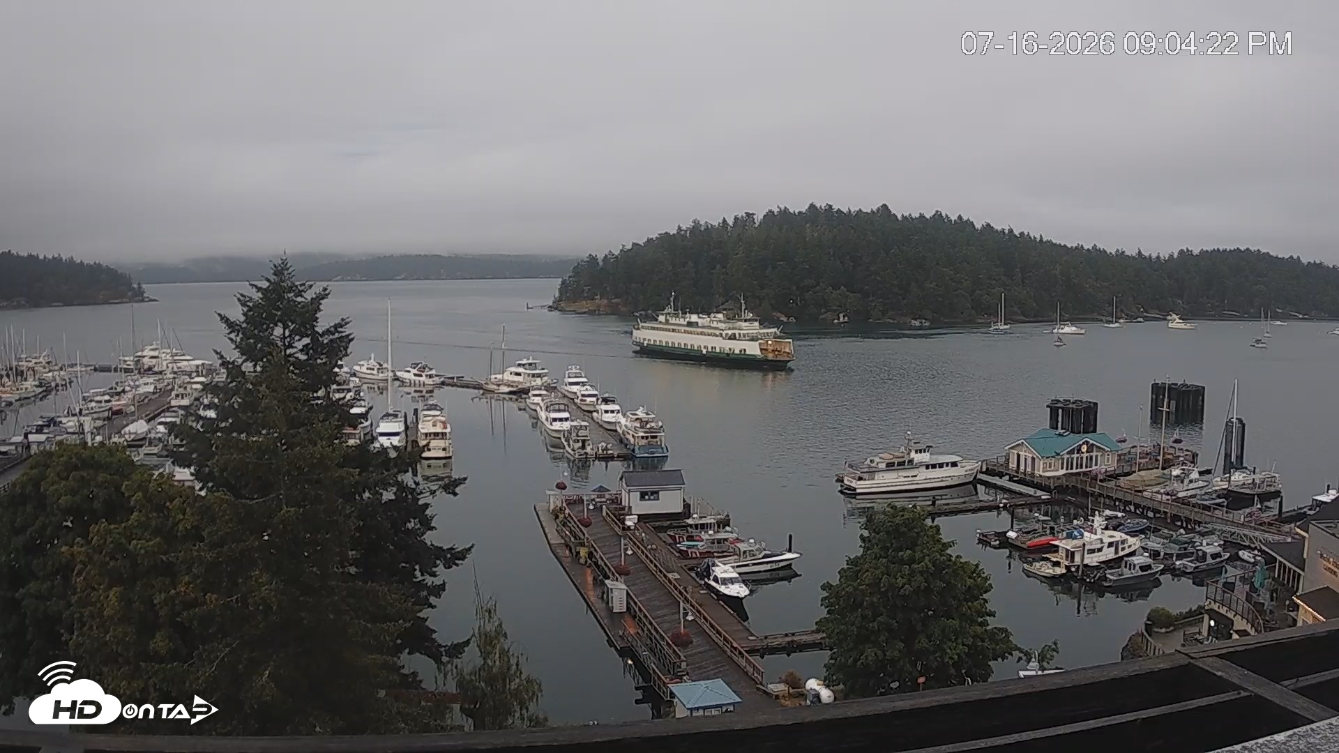 Snapshot of Friday Harbor - San Juan Island Live Webcam taken Jul 16, 2026, 9:05pm PDT