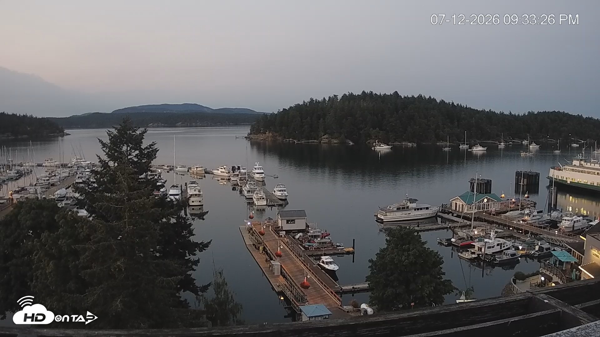 Snapshot of Friday Harbor - San Juan Island Live Webcam taken Jul 12, 2026, 9:34pm PDT