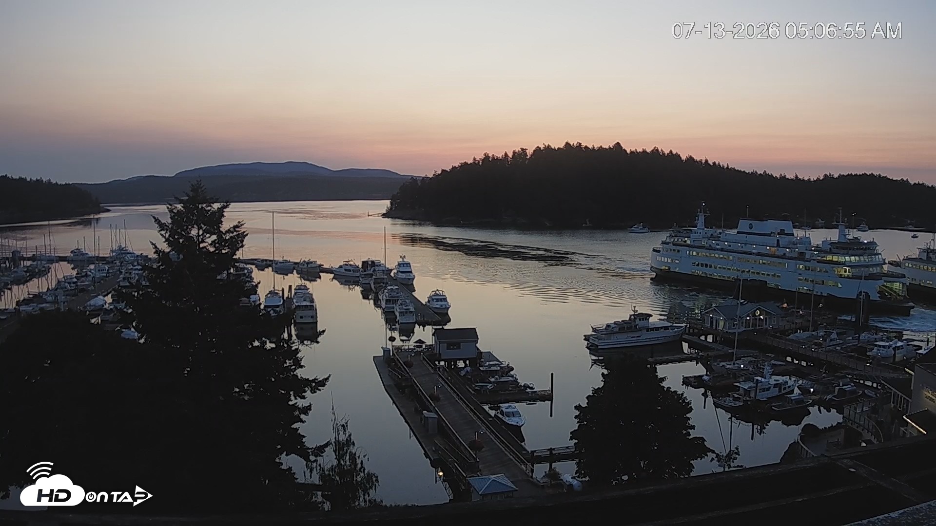 Snapshot of Friday Harbor - San Juan Island Live Webcam taken Jul 13, 2026, 5:07am PDT