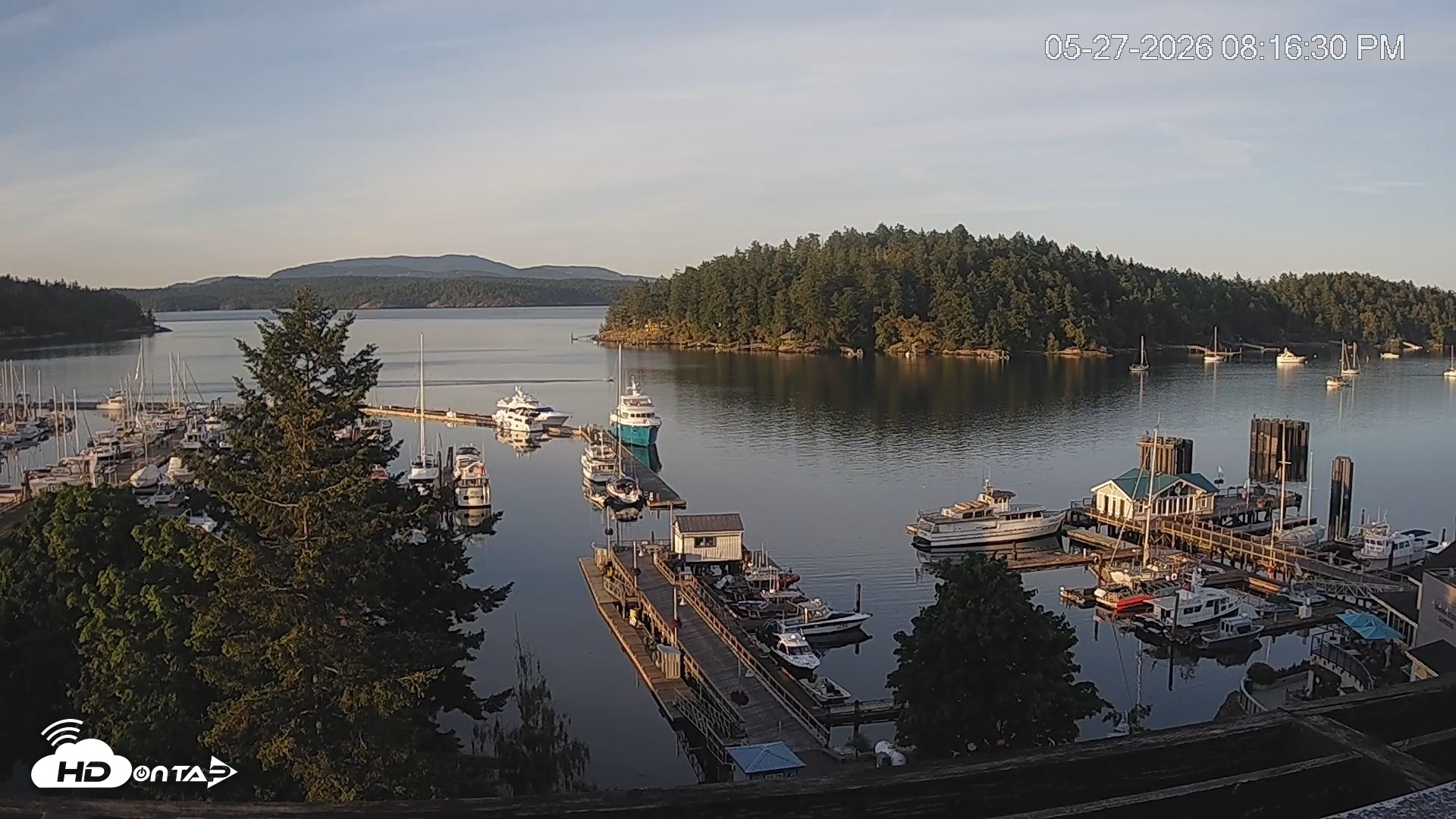 Snapshot of Friday Harbor - San Juan Island Live Webcam taken May 27, 2026, 8:17pm PDT