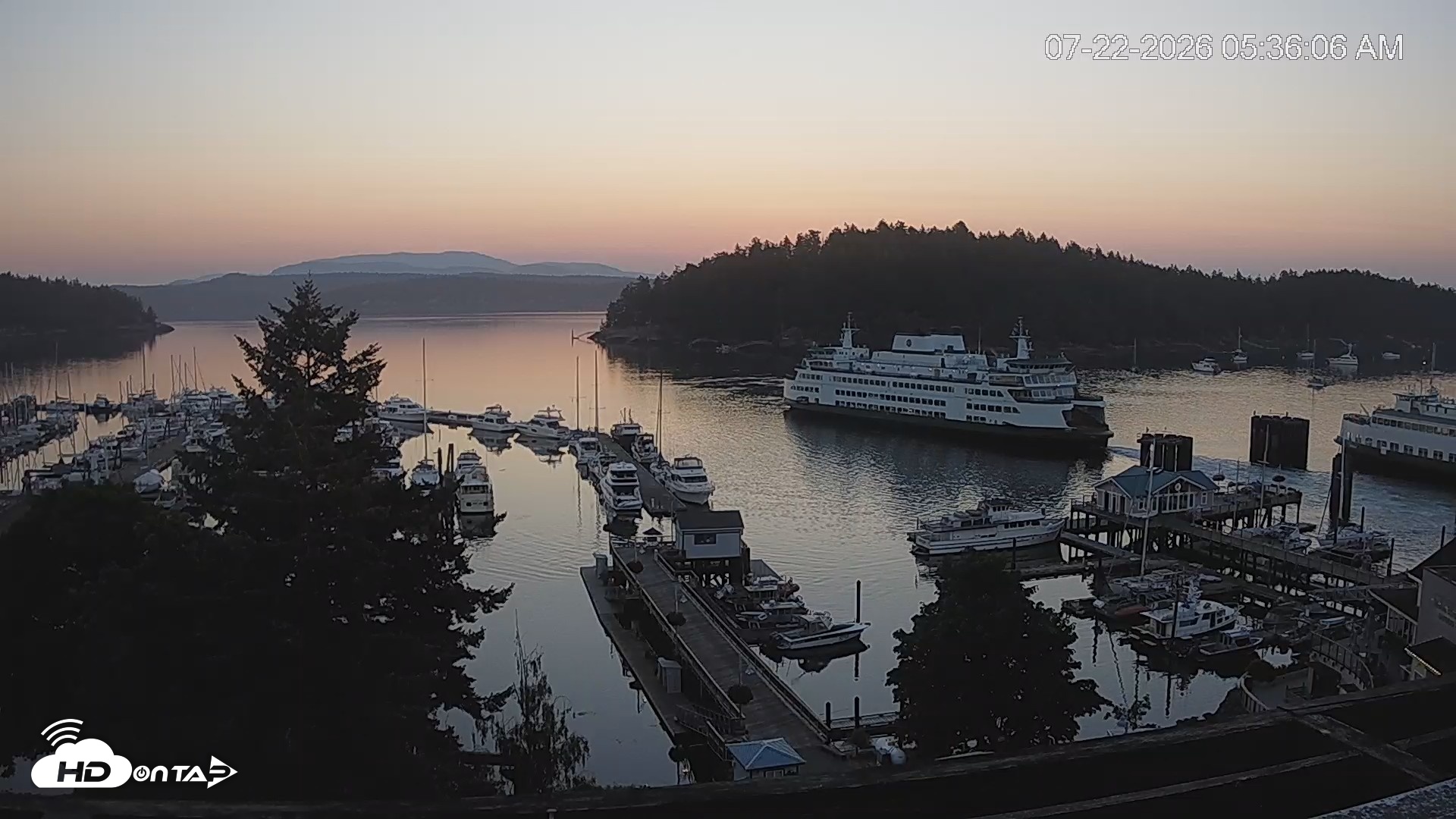Snapshot of Friday Harbor - San Juan Island Live Webcam taken Jul 22, 2026, 5:37am PDT