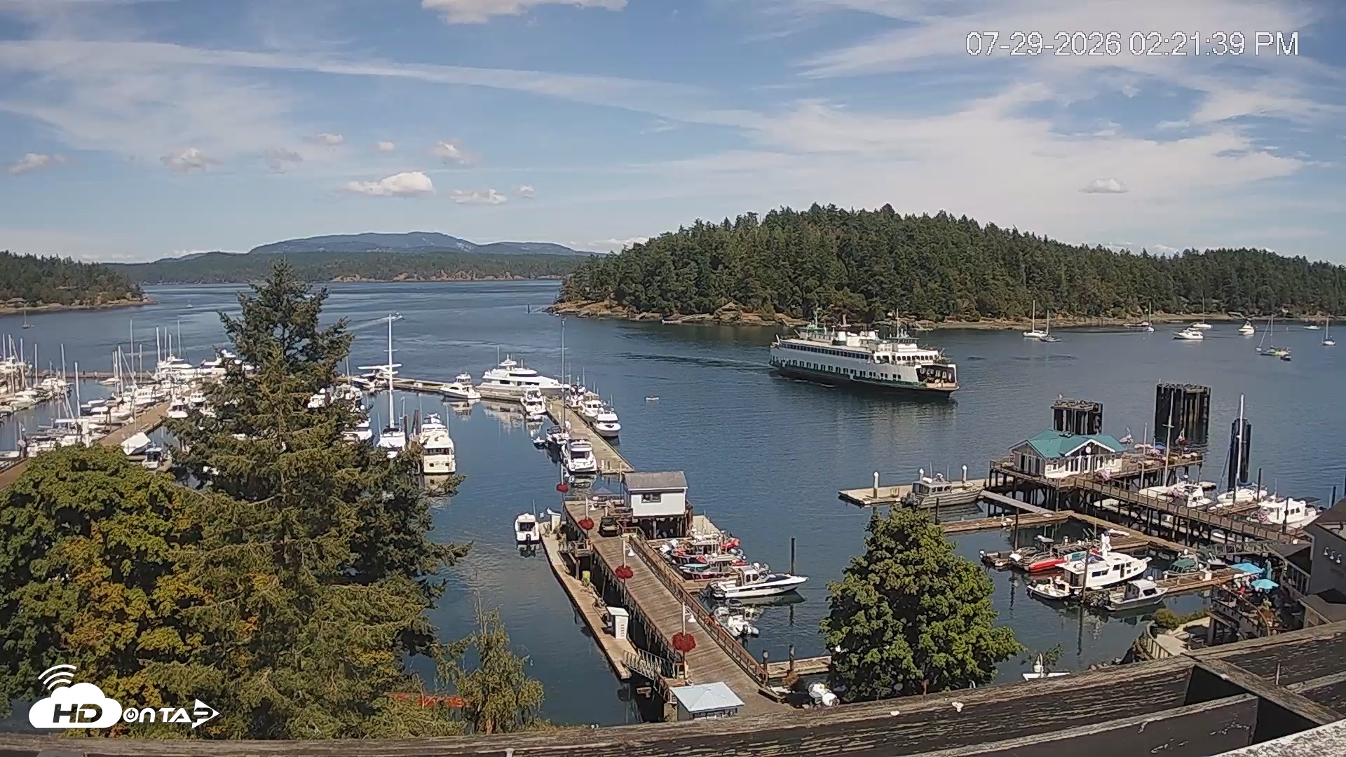 Snapshot of Friday Harbor - San Juan Island Live Webcam taken Jul 29, 2026, 2:22pm PDT
