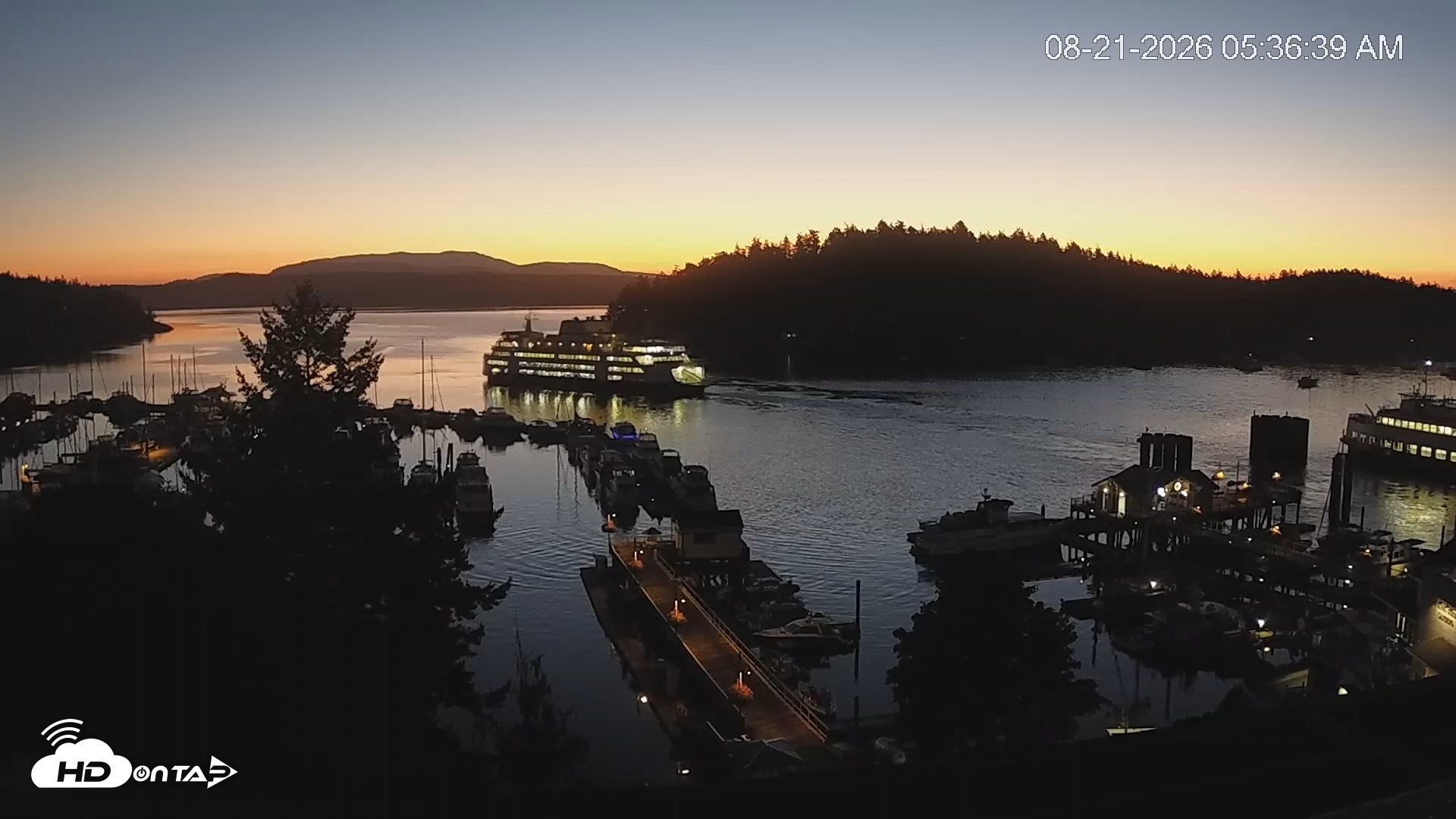Snapshot of Friday Harbor - San Juan Island Live Webcam taken Aug 21, 2026, 5:37am PDT