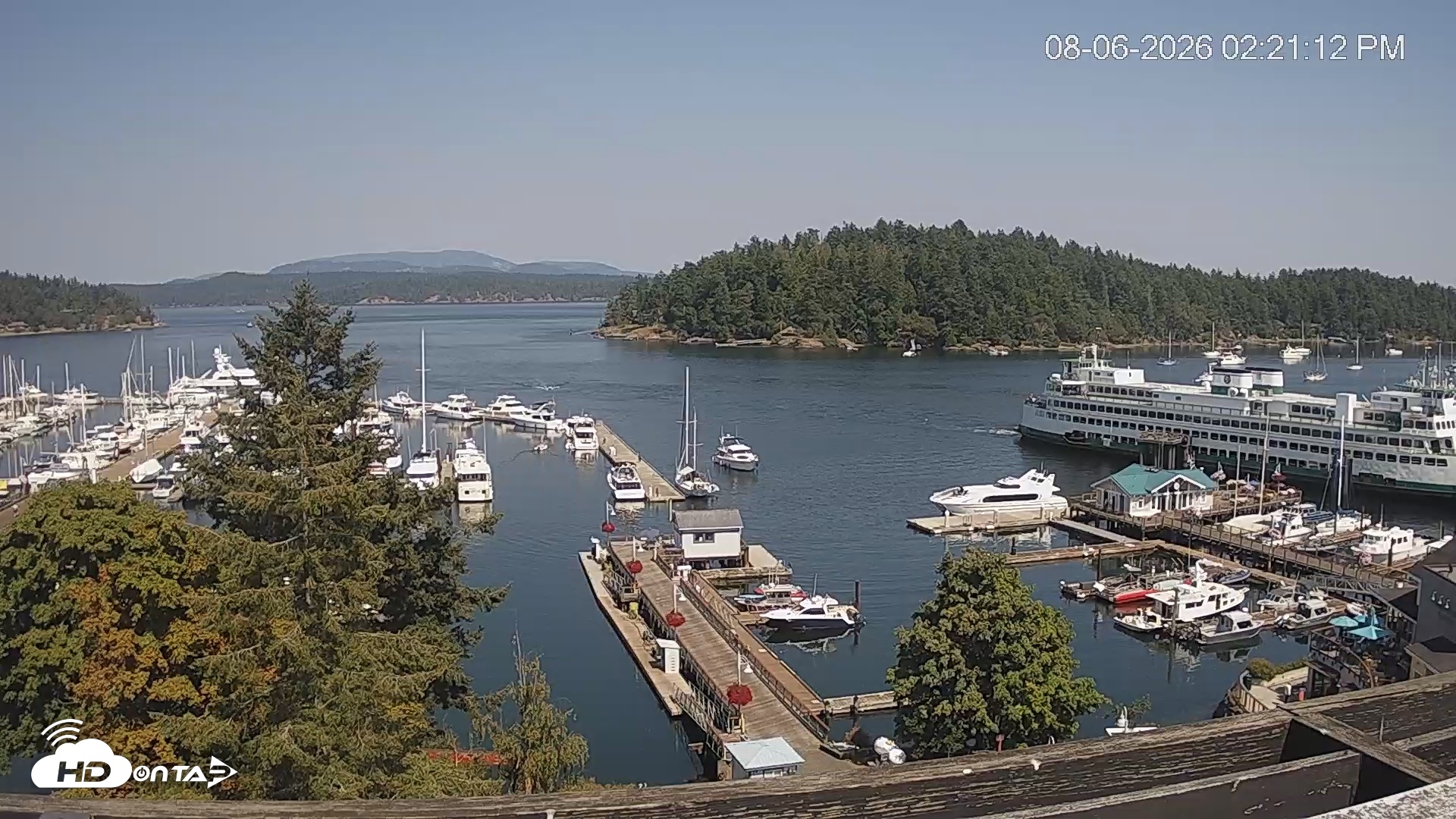 Snapshot of Friday Harbor - San Juan Island Live Webcam taken Aug 6, 2026, 2:21pm PDT