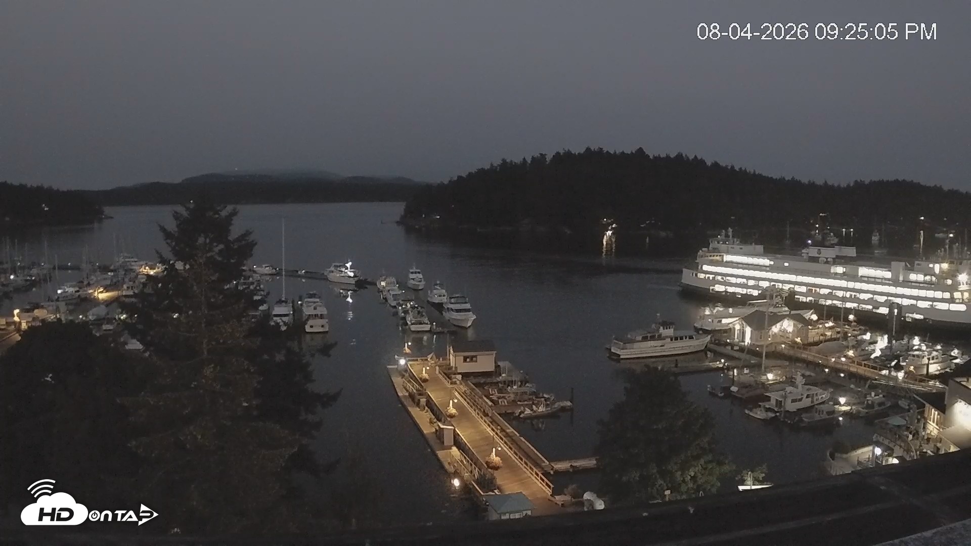 Snapshot of Friday Harbor - San Juan Island Live Webcam taken Aug 4, 2026, 9:26pm PDT