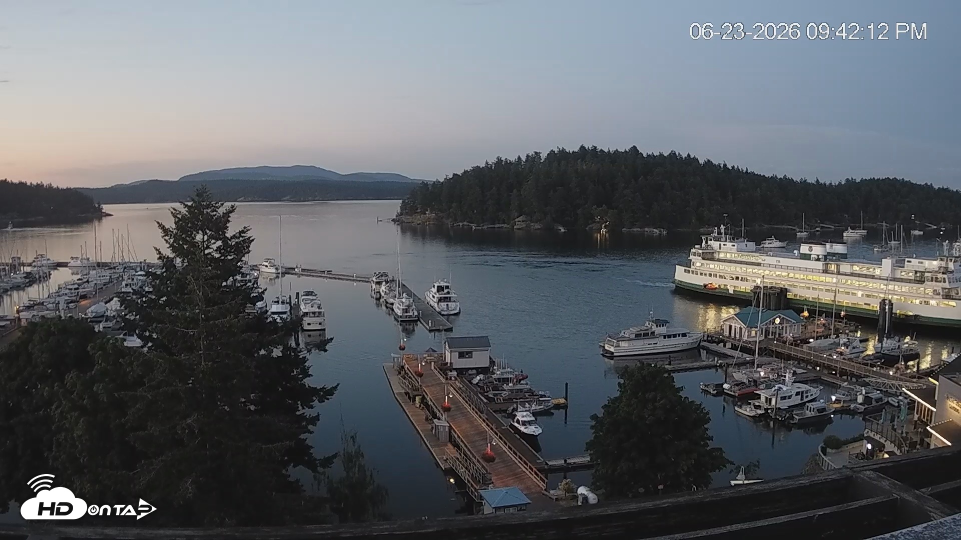 Snapshot of Friday Harbor - San Juan Island Live Webcam taken Jun 23, 2026, 9:42pm PDT