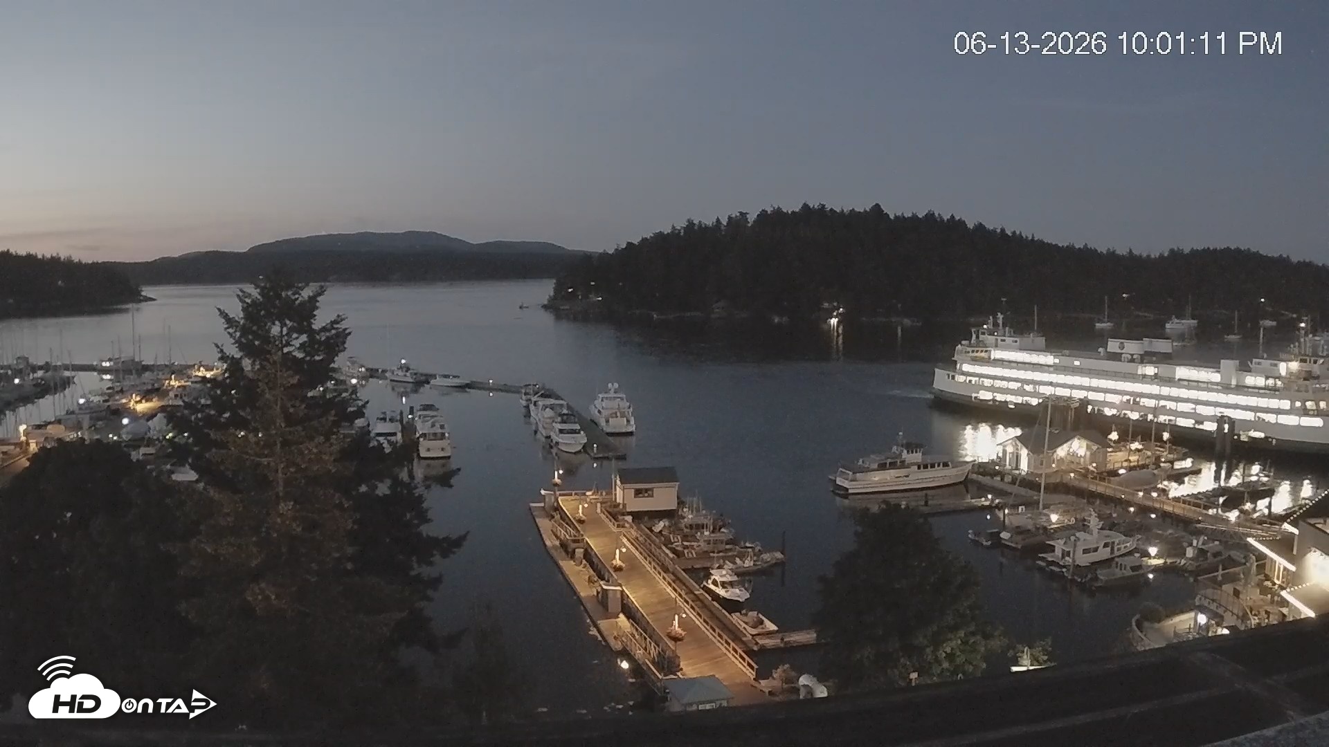 Snapshot of Friday Harbor - San Juan Island Live Webcam taken Jun 13, 2026, 10:01pm PDT