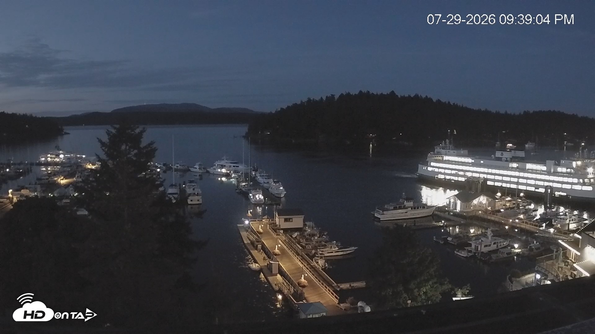 Snapshot of Friday Harbor - San Juan Island Live Webcam taken Jul 29, 2026, 9:40pm PDT
