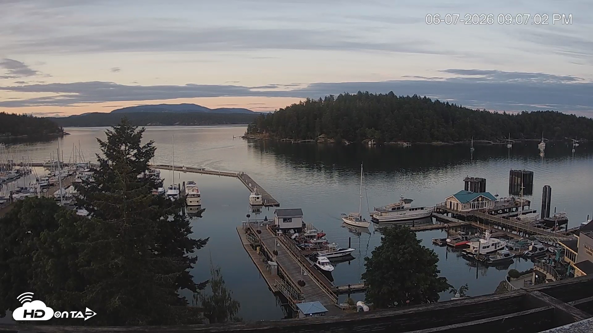 Snapshot of Friday Harbor - San Juan Island Live Webcam taken Jun 7, 2026, 9:07pm PDT