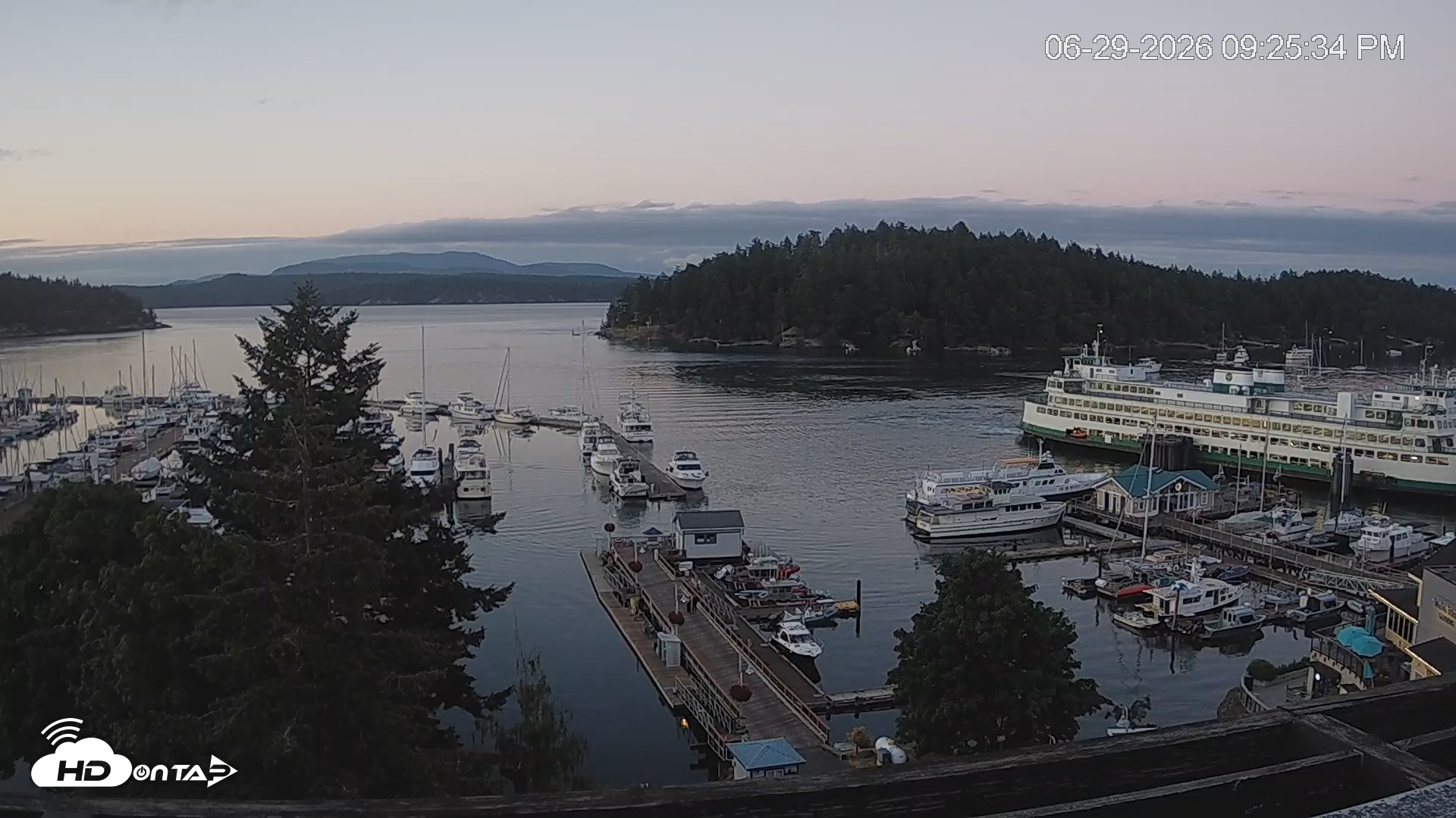 Snapshot of Friday Harbor - San Juan Island Live Webcam taken Jun 29, 2026, 9:26pm PDT