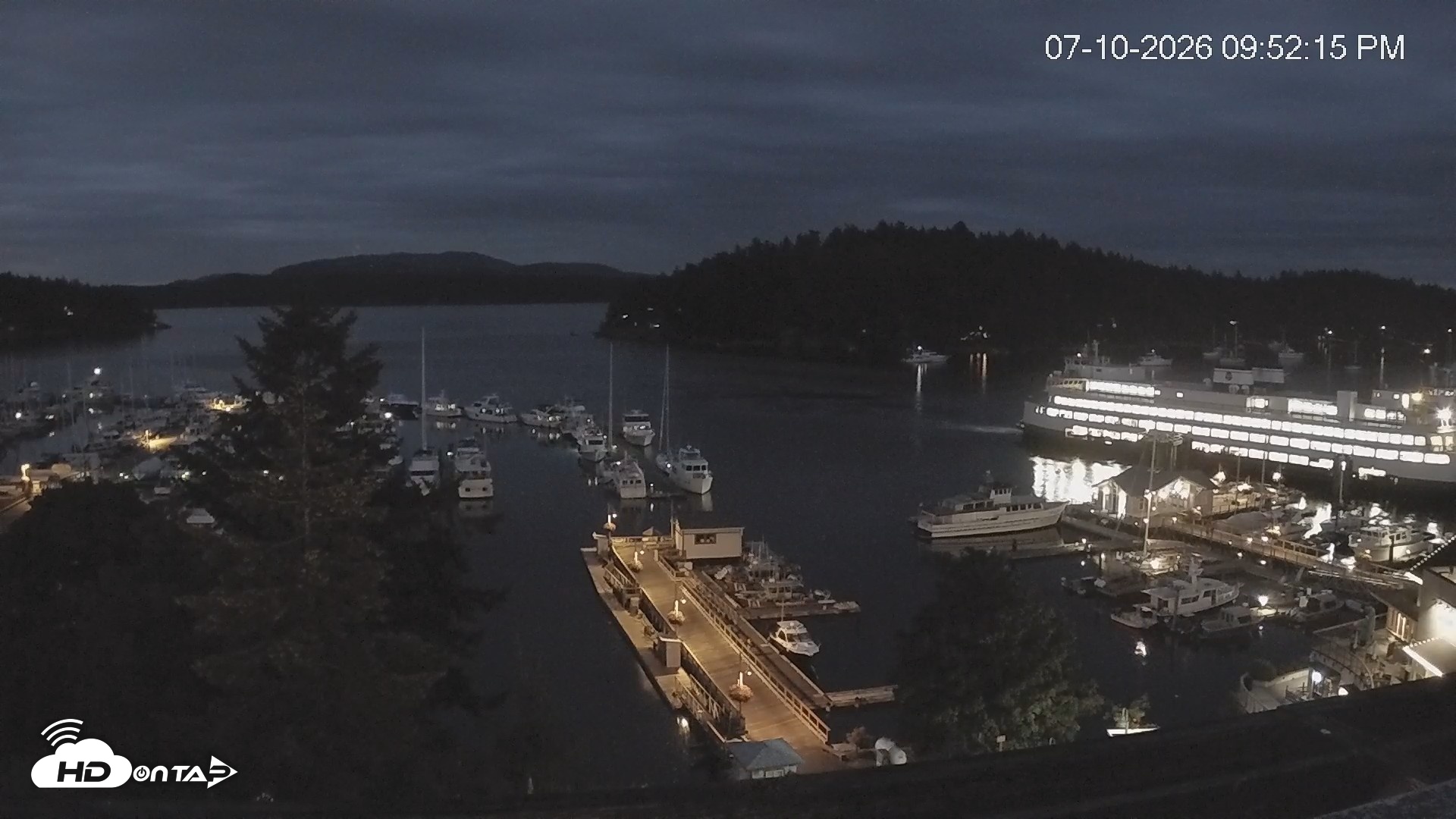 Snapshot of Friday Harbor - San Juan Island Live Webcam taken Jul 10, 2026, 9:53pm PDT