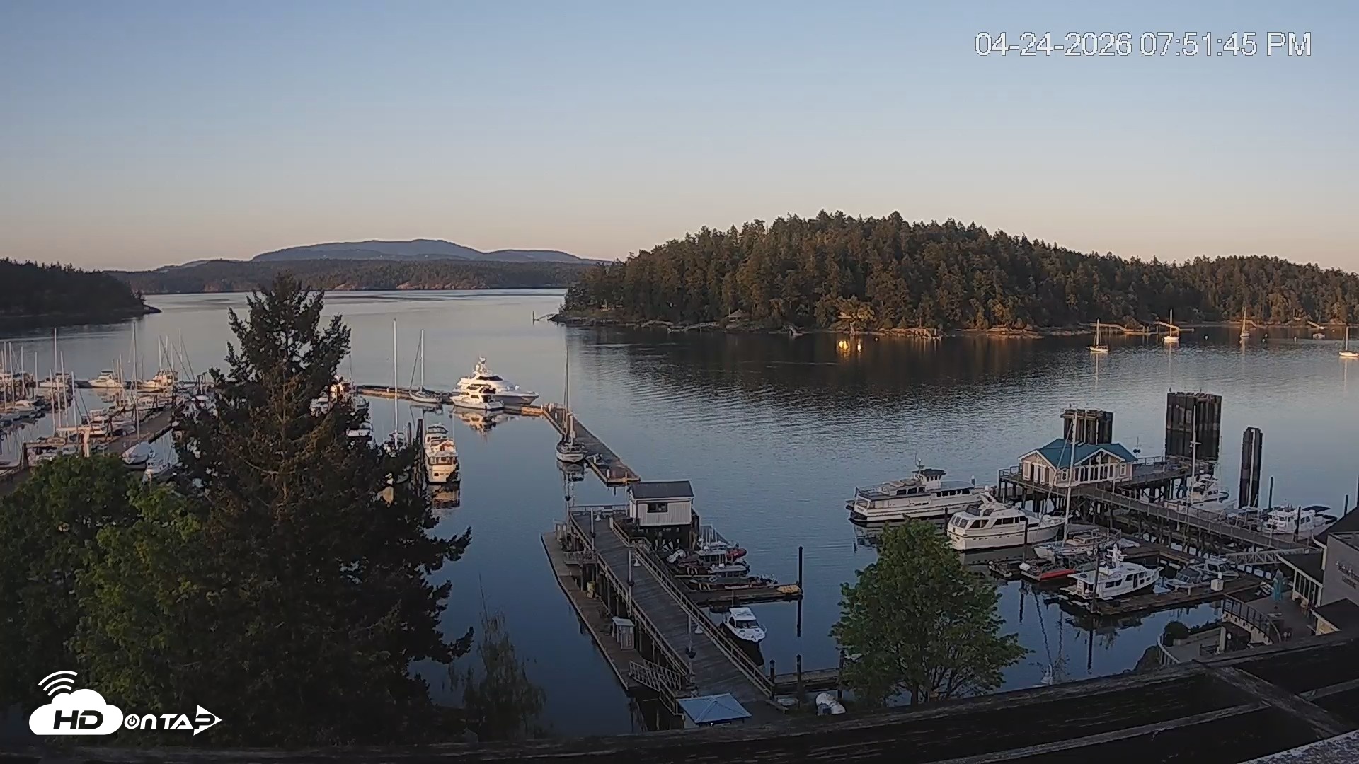 Snapshot of Friday Harbor - San Juan Island Live Webcam taken Apr 24, 2026, 7:52pm PDT