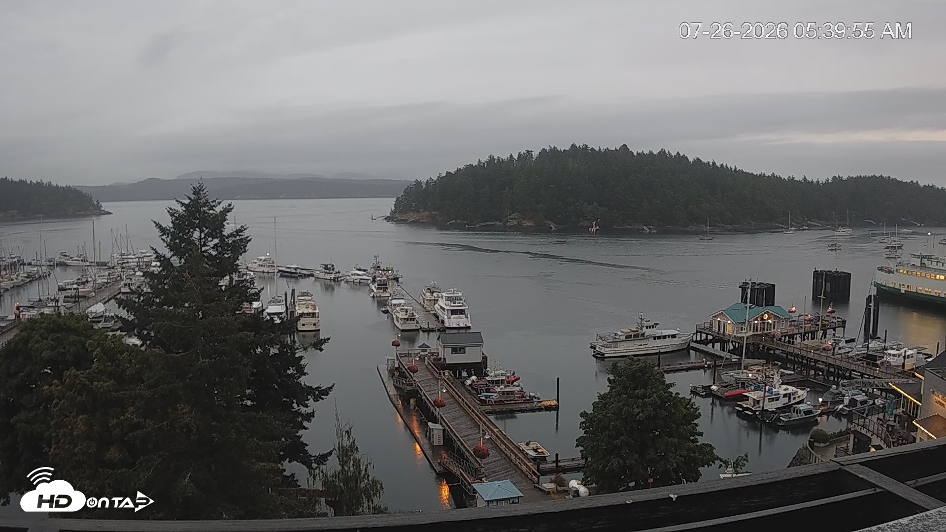 Snapshot of Friday Harbor - San Juan Island Live Webcam taken Jul 26, 2026, 5:40am PDT