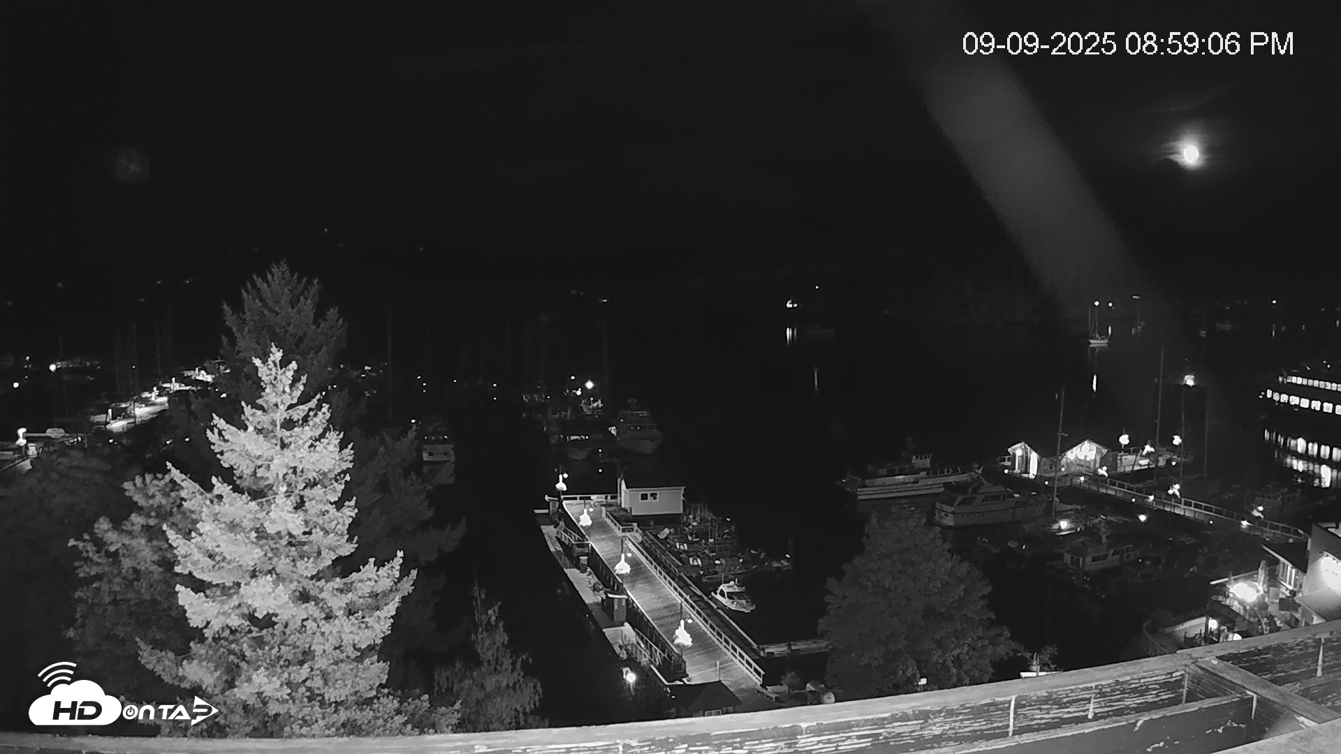 Snapshot of Friday Harbor - San Juan Island Live Webcam taken Sep 9, 2025, 8:59pm PDT