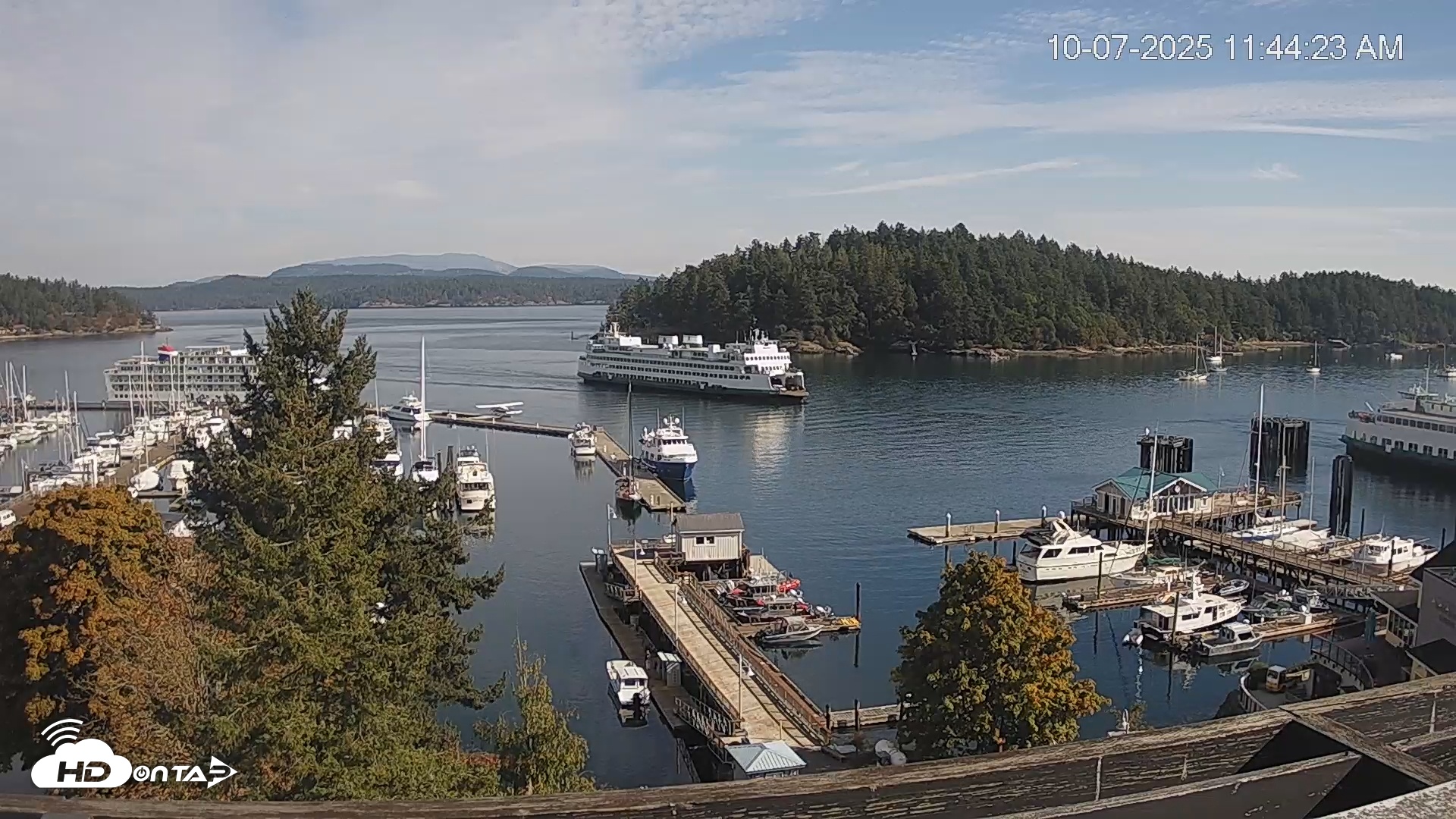 Snapshot of Friday Harbor - San Juan Island Live Webcam taken Oct 7, 2025, 11:45am PDT