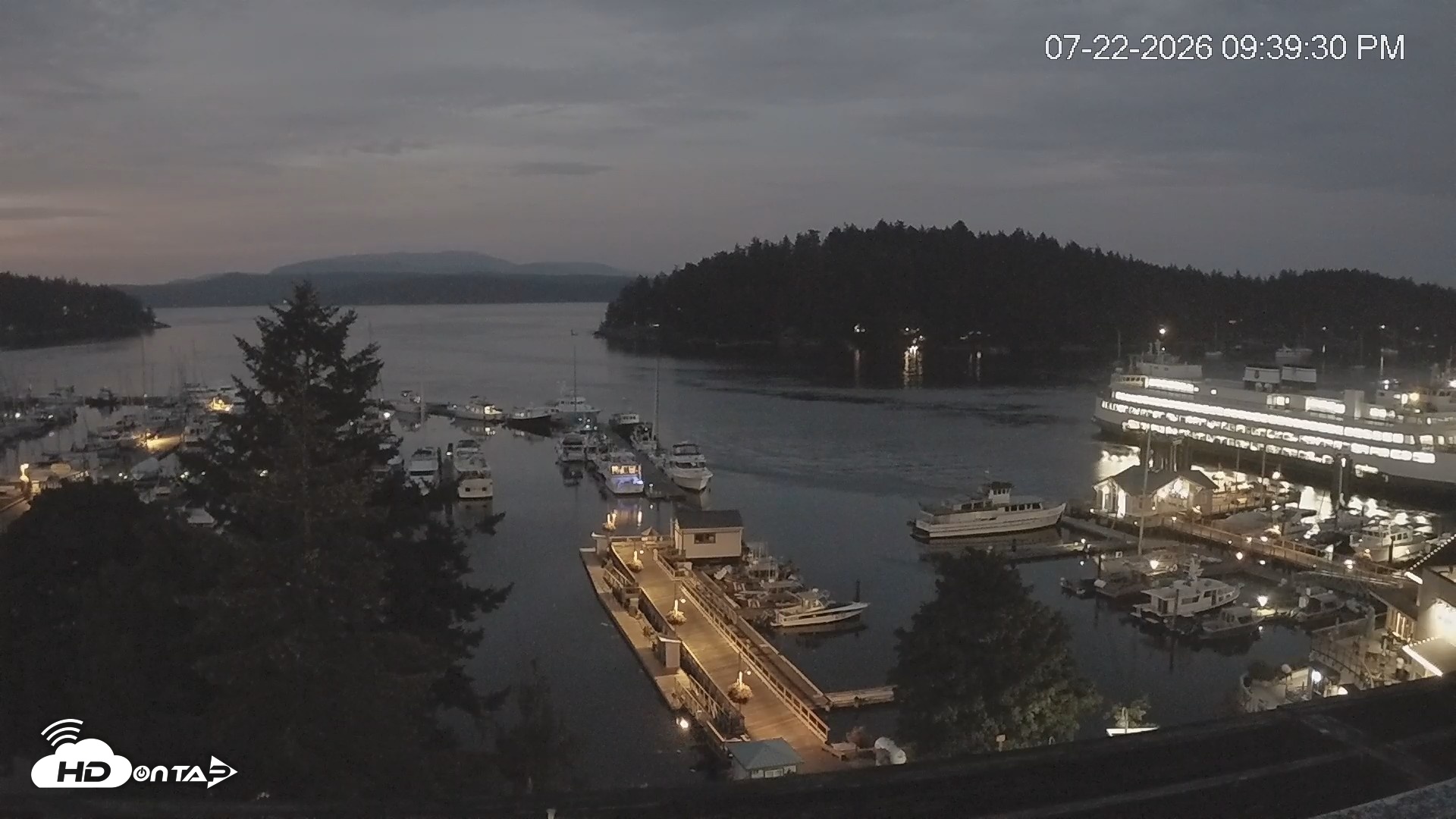 Snapshot of Friday Harbor - San Juan Island Live Webcam taken Jul 22, 2026, 9:40pm PDT