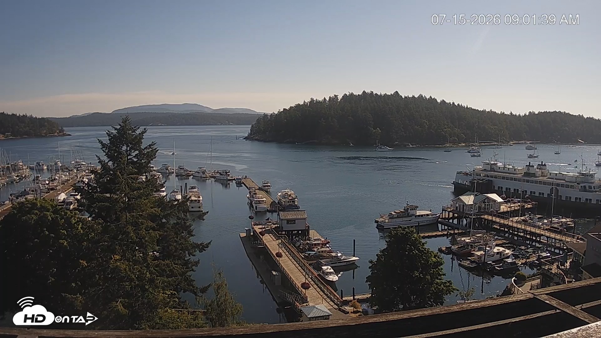 Snapshot of Friday Harbor - San Juan Island Live Webcam taken Jul 15, 2026, 9:02am PDT