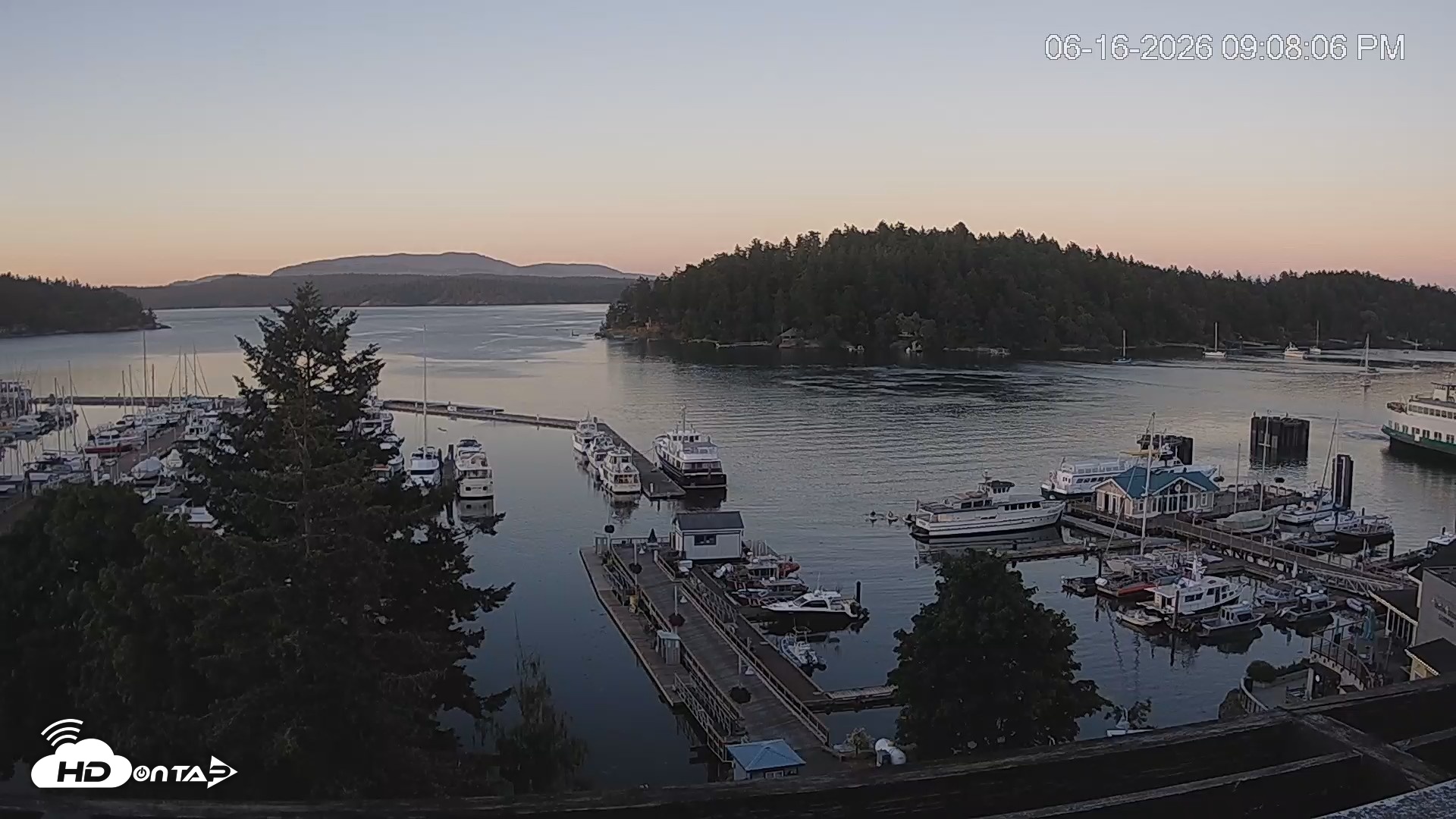 Snapshot of Friday Harbor - San Juan Island Live Webcam taken Jun 16, 2026, 9:08pm PDT