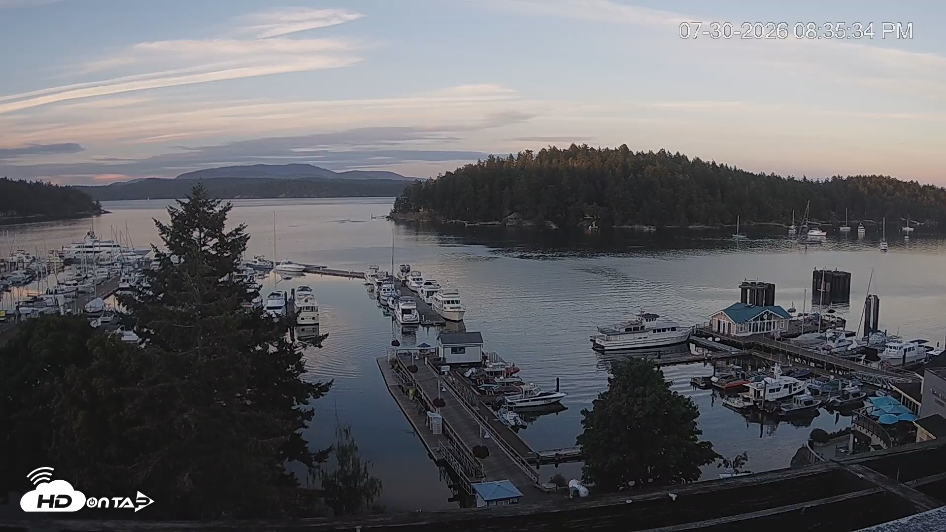 Snapshot of Friday Harbor - San Juan Island Live Webcam taken Jul 30, 2026, 8:36pm PDT