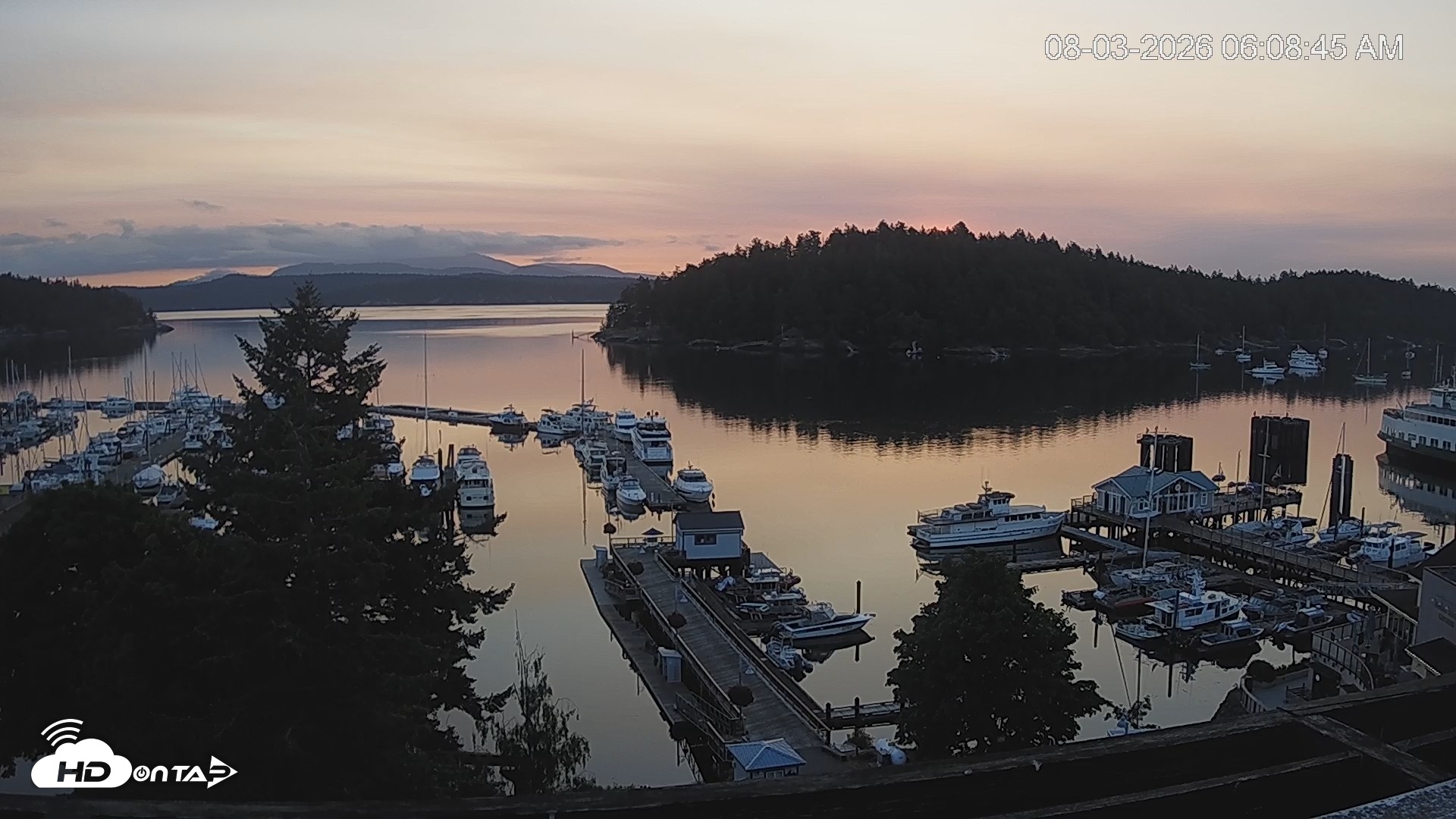 Snapshot of Friday Harbor - San Juan Island Live Webcam taken Aug 3, 2026, 6:09am PDT