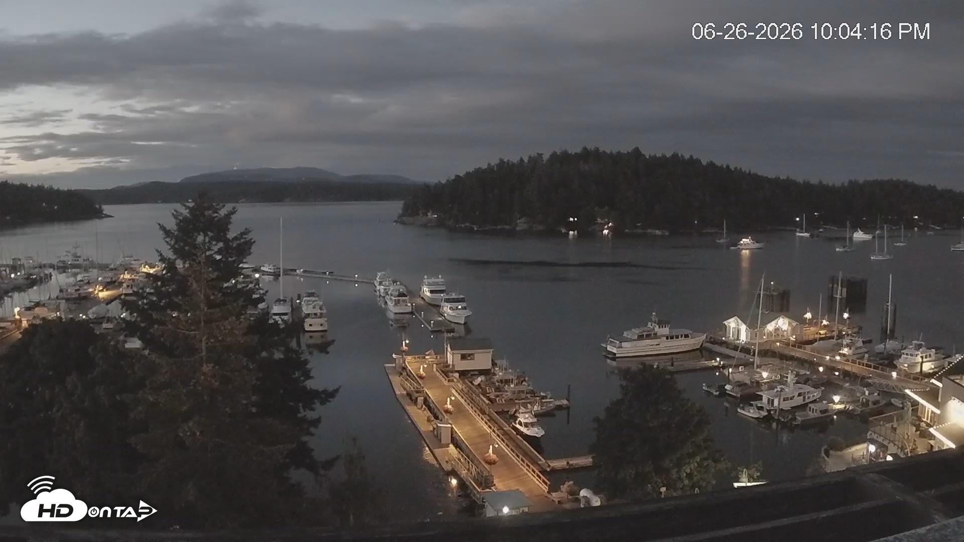 Snapshot of Friday Harbor - San Juan Island Live Webcam taken Jun 26, 2026, 10:05pm PDT