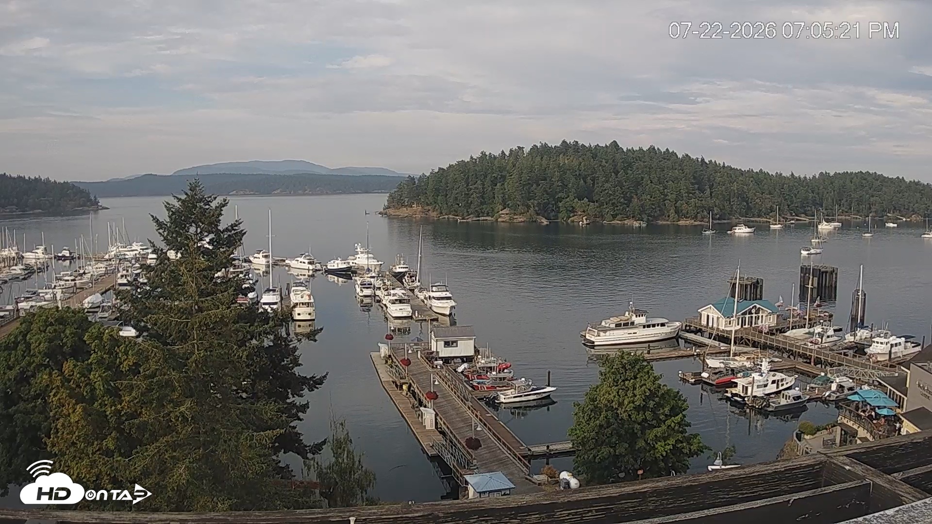 Snapshot of Friday Harbor - San Juan Island Live Webcam taken Jul 22, 2026, 7:06pm PDT