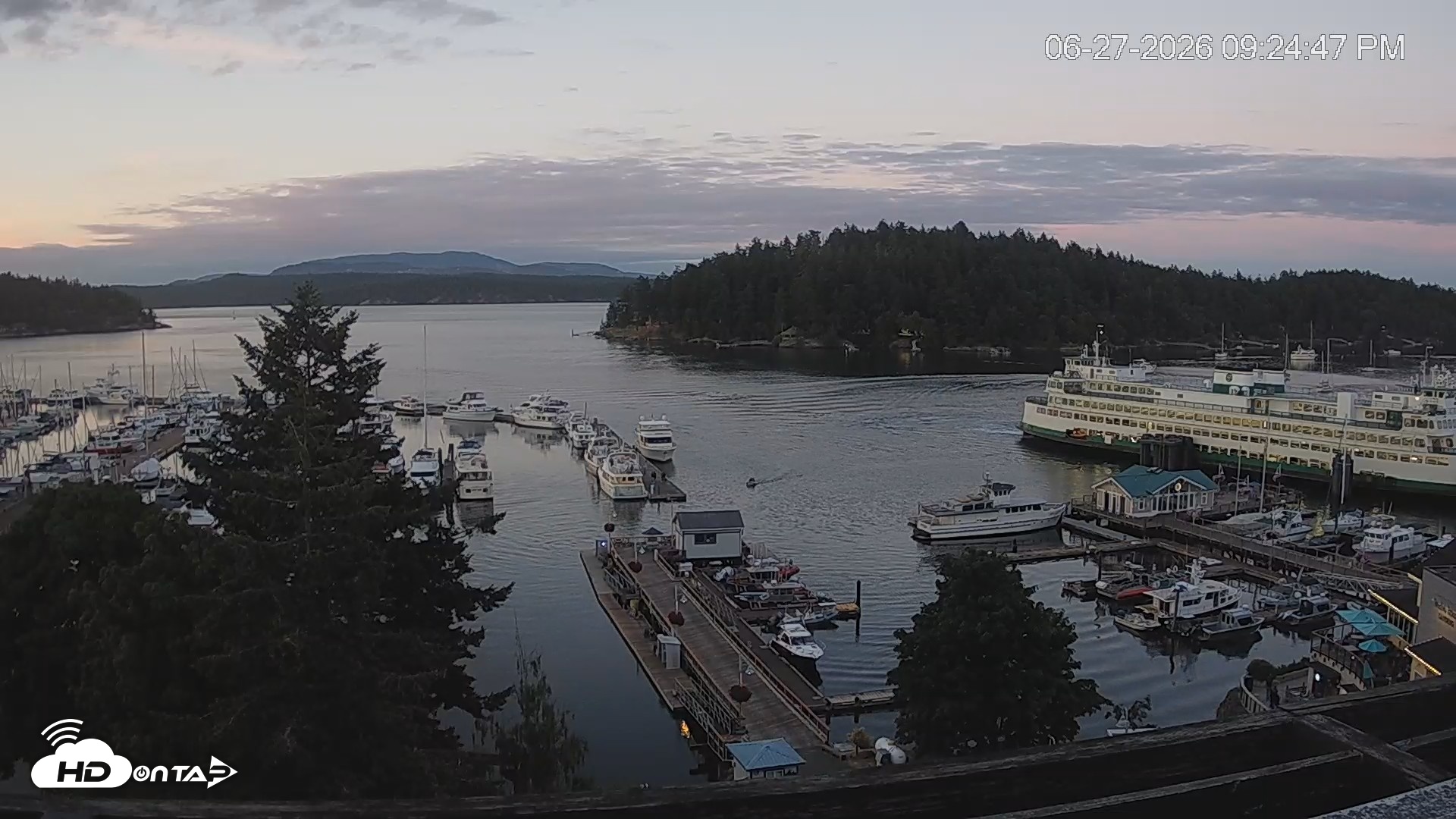 Snapshot of Friday Harbor - San Juan Island Live Webcam taken Jun 27, 2026, 9:25pm PDT