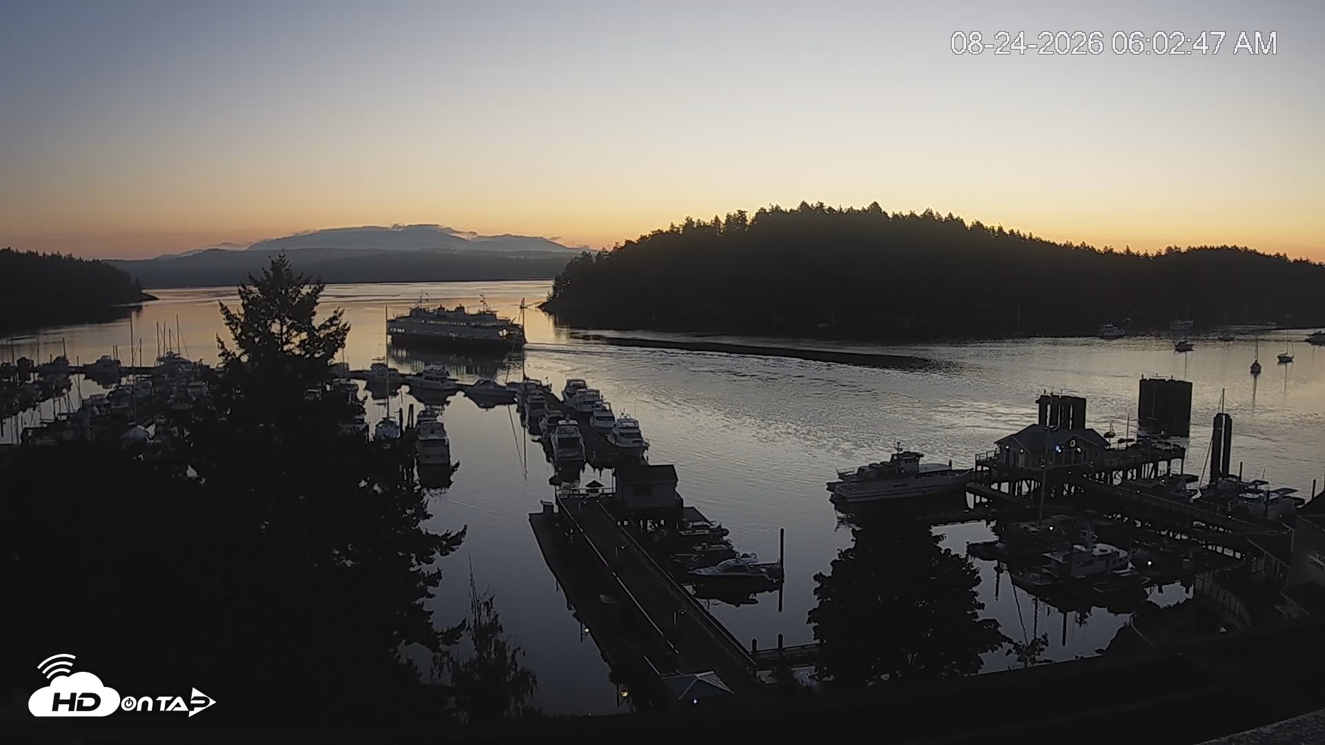 Snapshot of Friday Harbor - San Juan Island Live Webcam taken Aug 24, 2026, 6:03am PDT