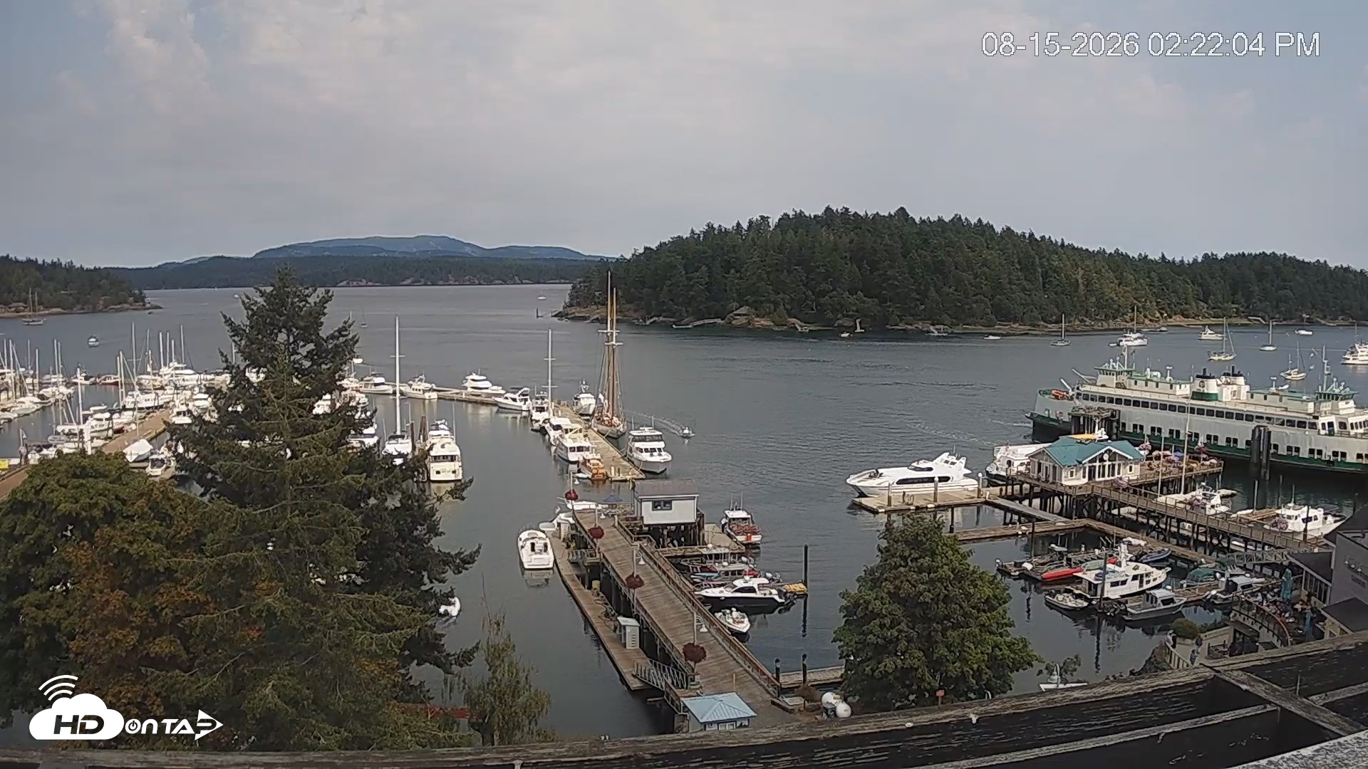 Snapshot of Friday Harbor - San Juan Island Live Webcam taken Aug 15, 2026, 2:22pm PDT