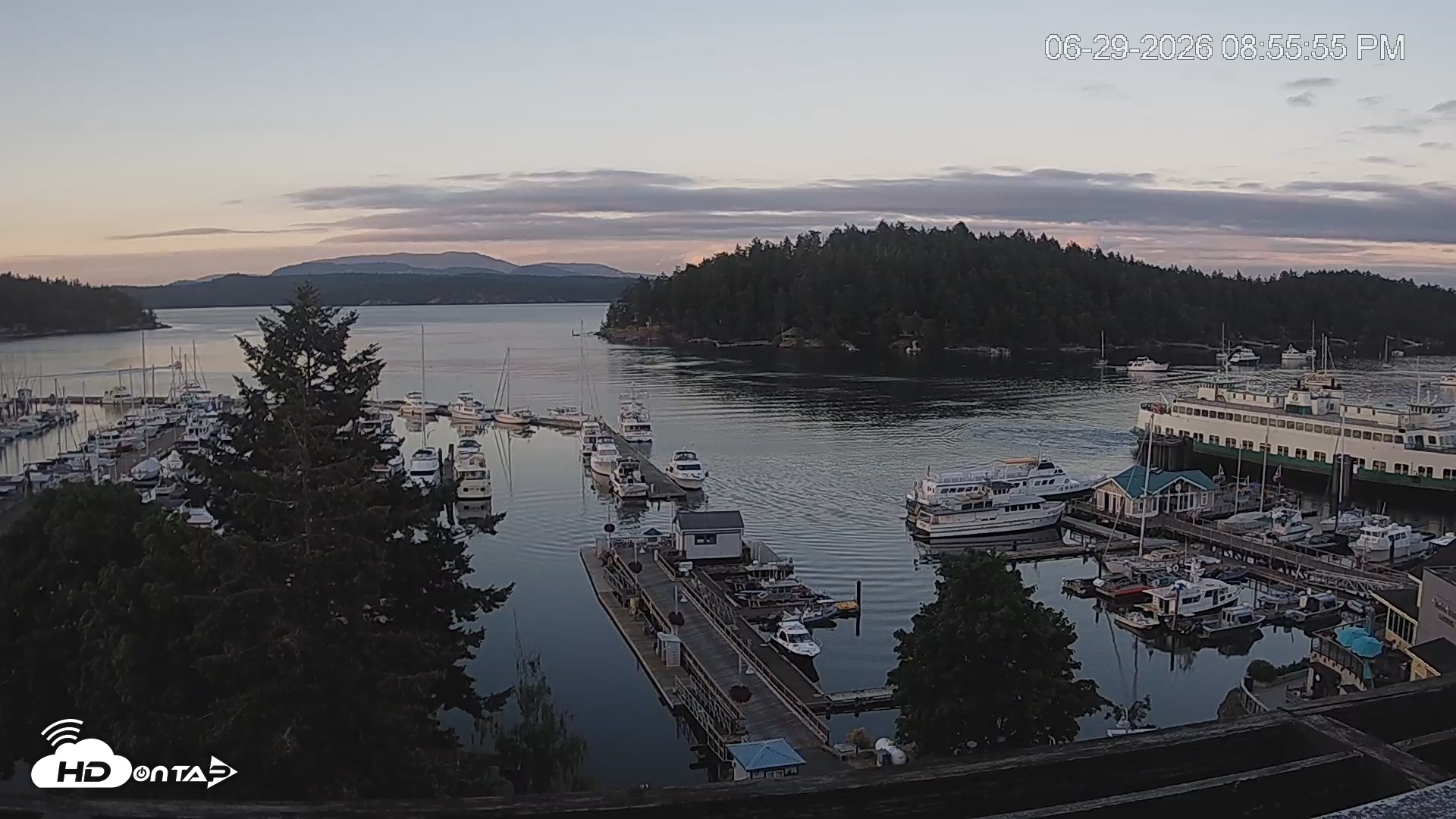 Snapshot of Friday Harbor - San Juan Island Live Webcam taken Jun 29, 2026, 8:56pm PDT