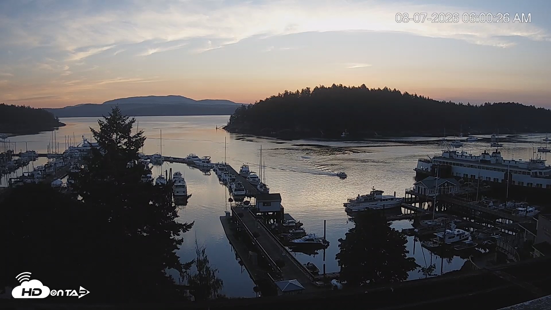 Snapshot of Friday Harbor - San Juan Island Live Webcam taken Aug 7, 2026, 6:01am PDT