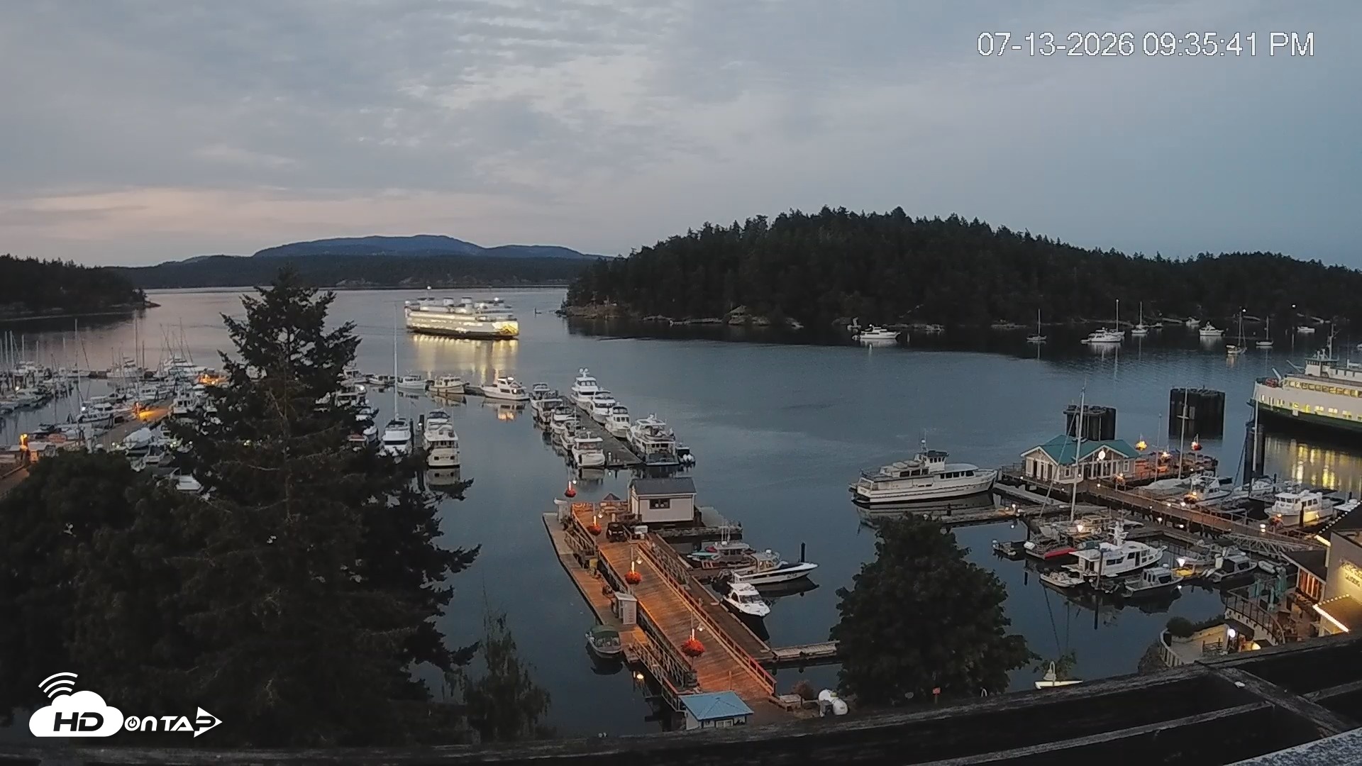 Snapshot of Friday Harbor - San Juan Island Live Webcam taken Jul 13, 2026, 9:36pm PDT