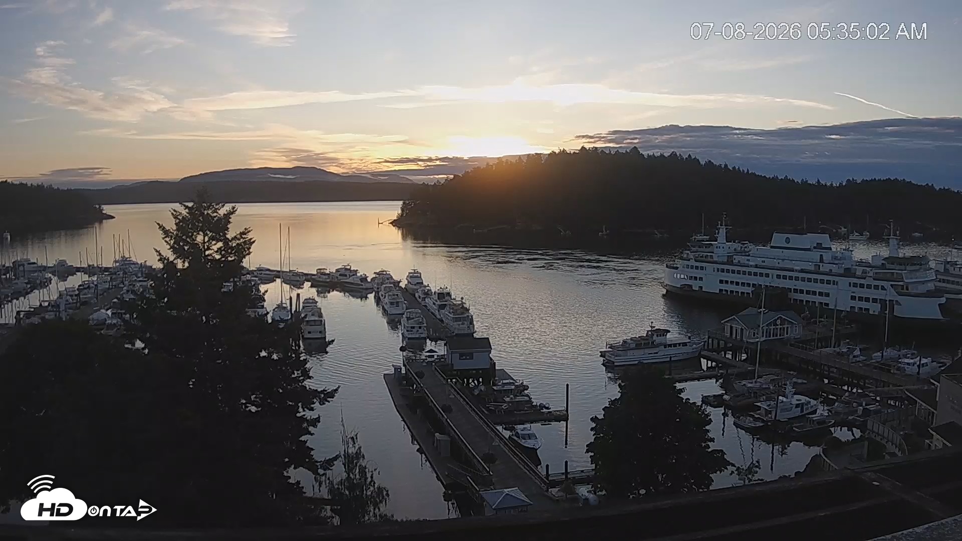 Snapshot of Friday Harbor - San Juan Island Live Webcam taken Jul 8, 2026, 5:35am PDT