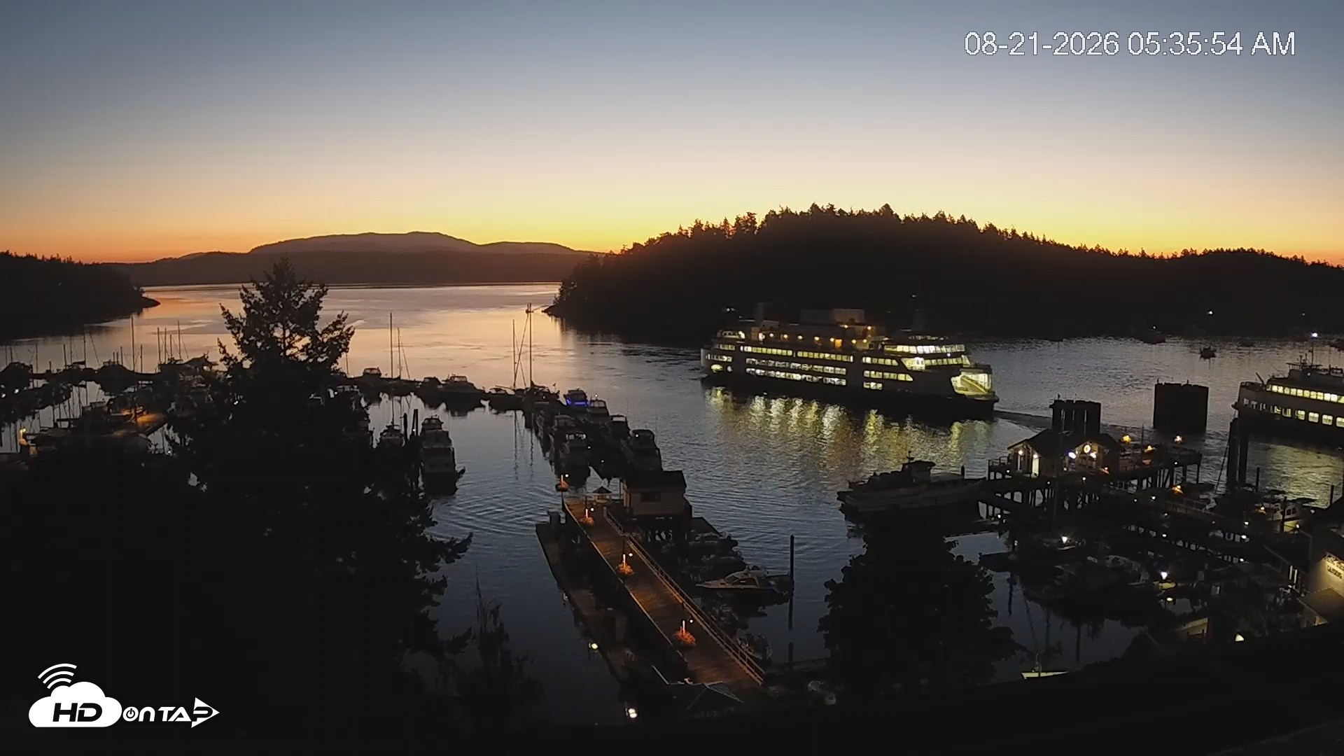 Snapshot of Friday Harbor - San Juan Island Live Webcam taken Aug 21, 2026, 5:36am PDT