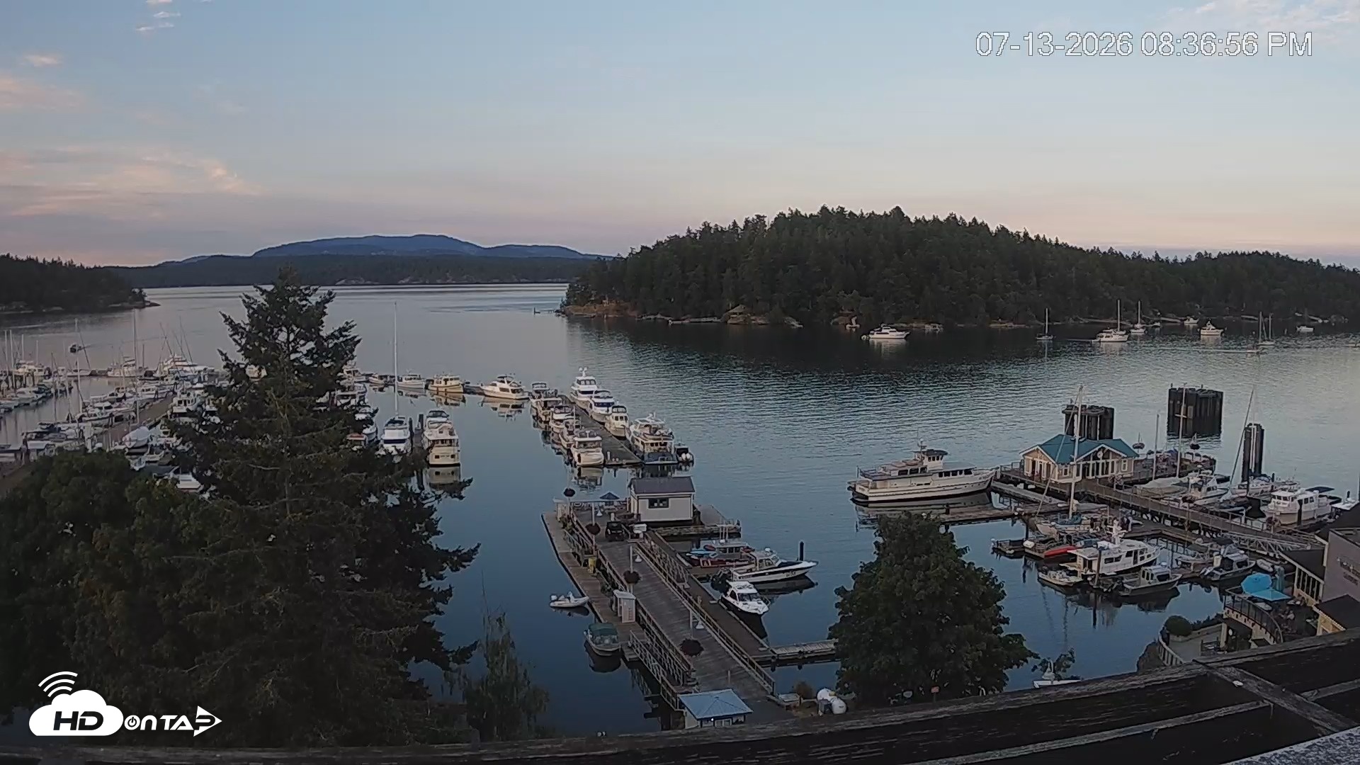 Snapshot of Friday Harbor - San Juan Island Live Webcam taken Jul 13, 2026, 8:37pm PDT
