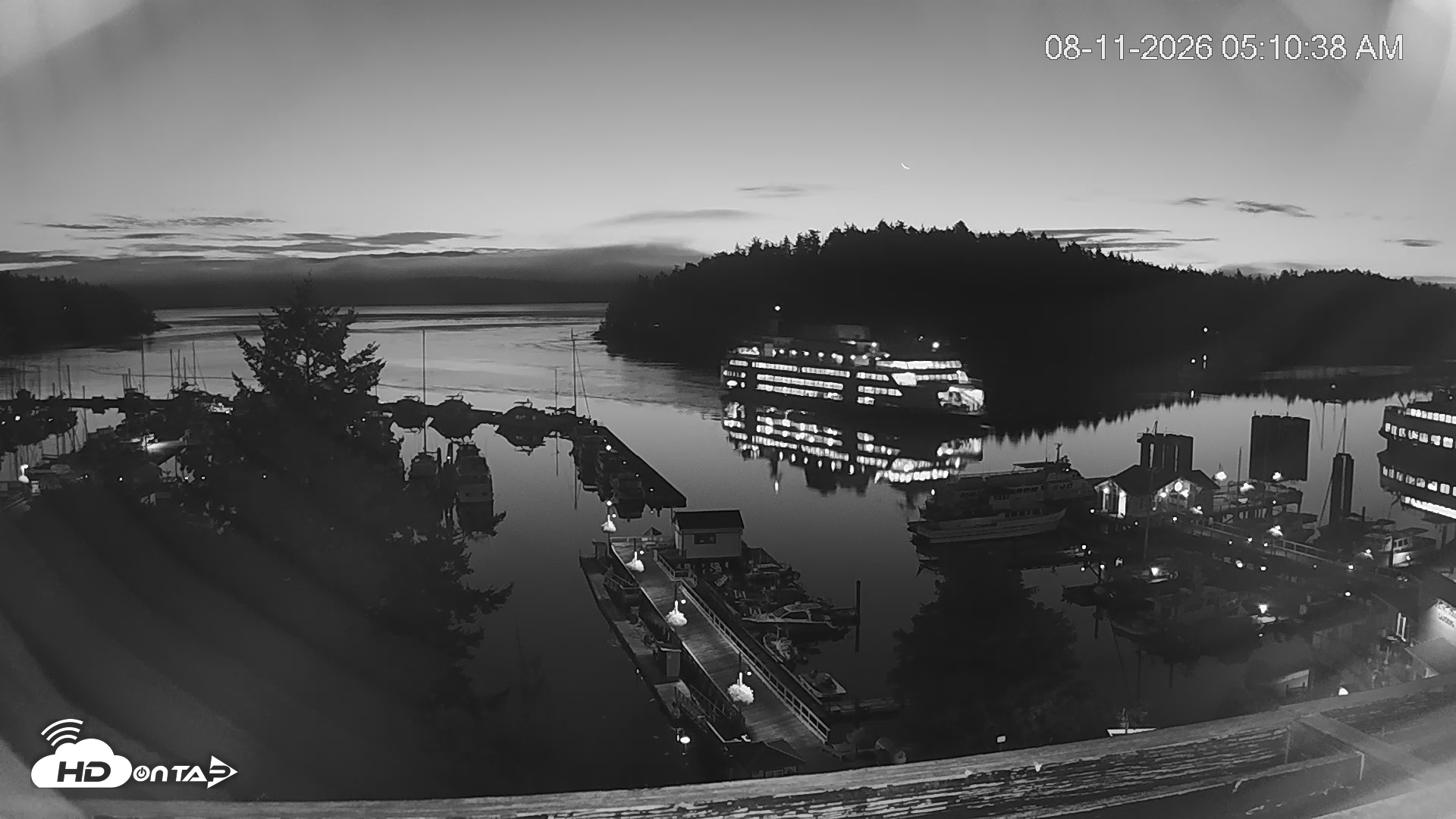 Snapshot of Friday Harbor - San Juan Island Live Webcam taken Aug 11, 2026, 5:14am PDT