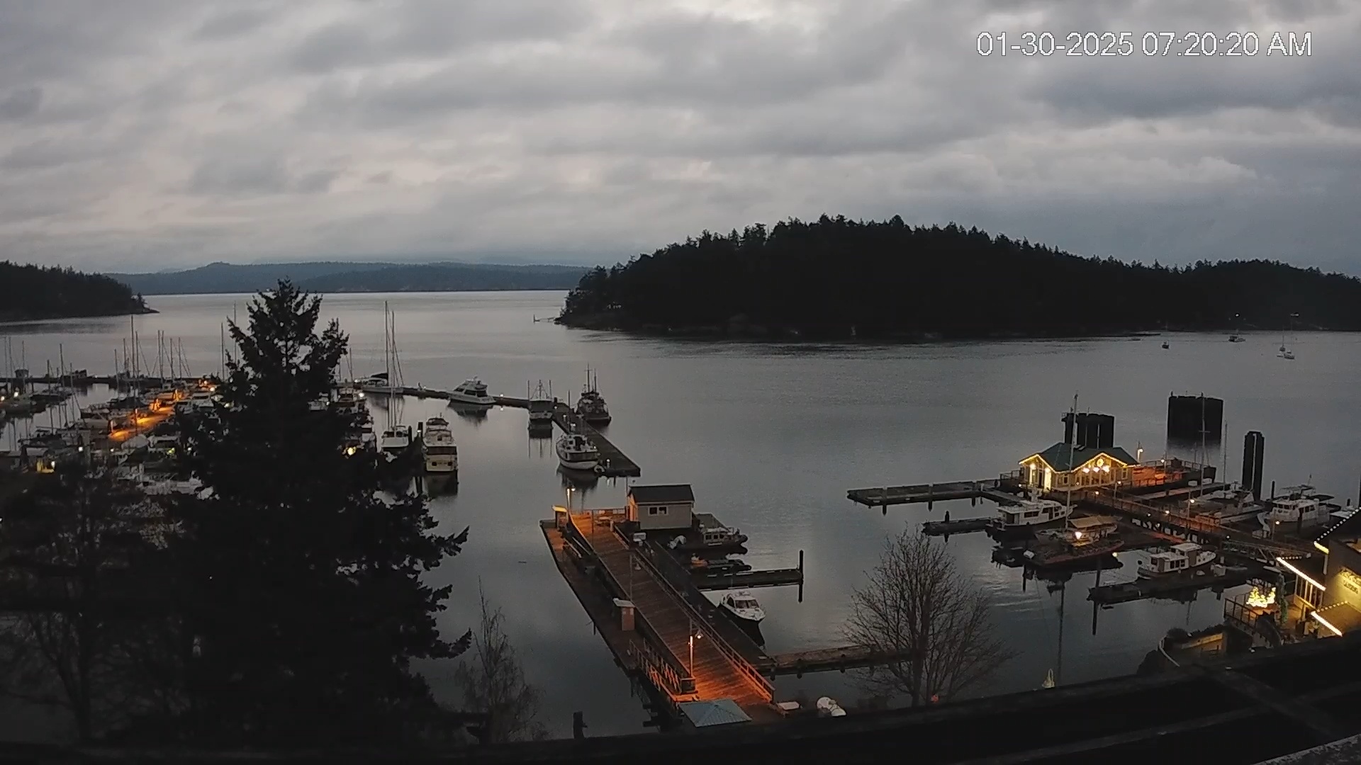 Snapshot of Friday Harbor - San Juan Island Live Webcam taken Jan 30, 2025, 7:20am PST