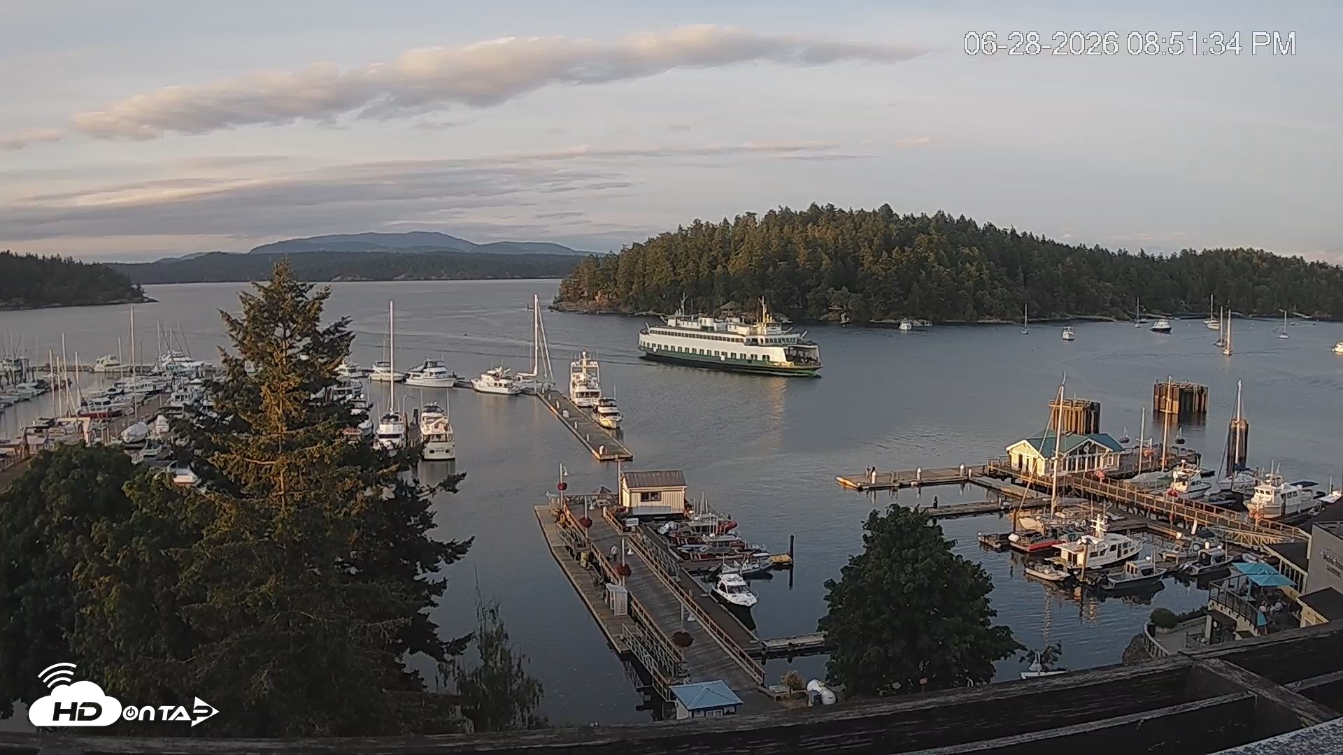 Snapshot of Friday Harbor - San Juan Island Live Webcam taken Jun 28, 2026, 8:52pm PDT