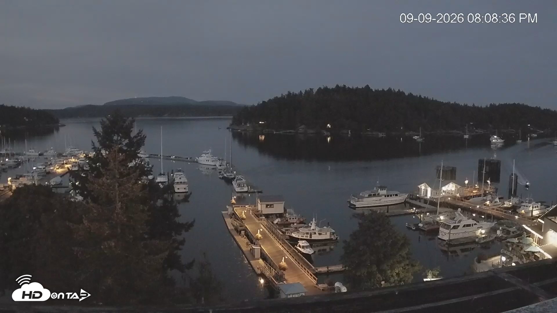 Snapshot of Friday Harbor - San Juan Island Live Webcam taken Sep 9, 2026, 8:11pm PDT