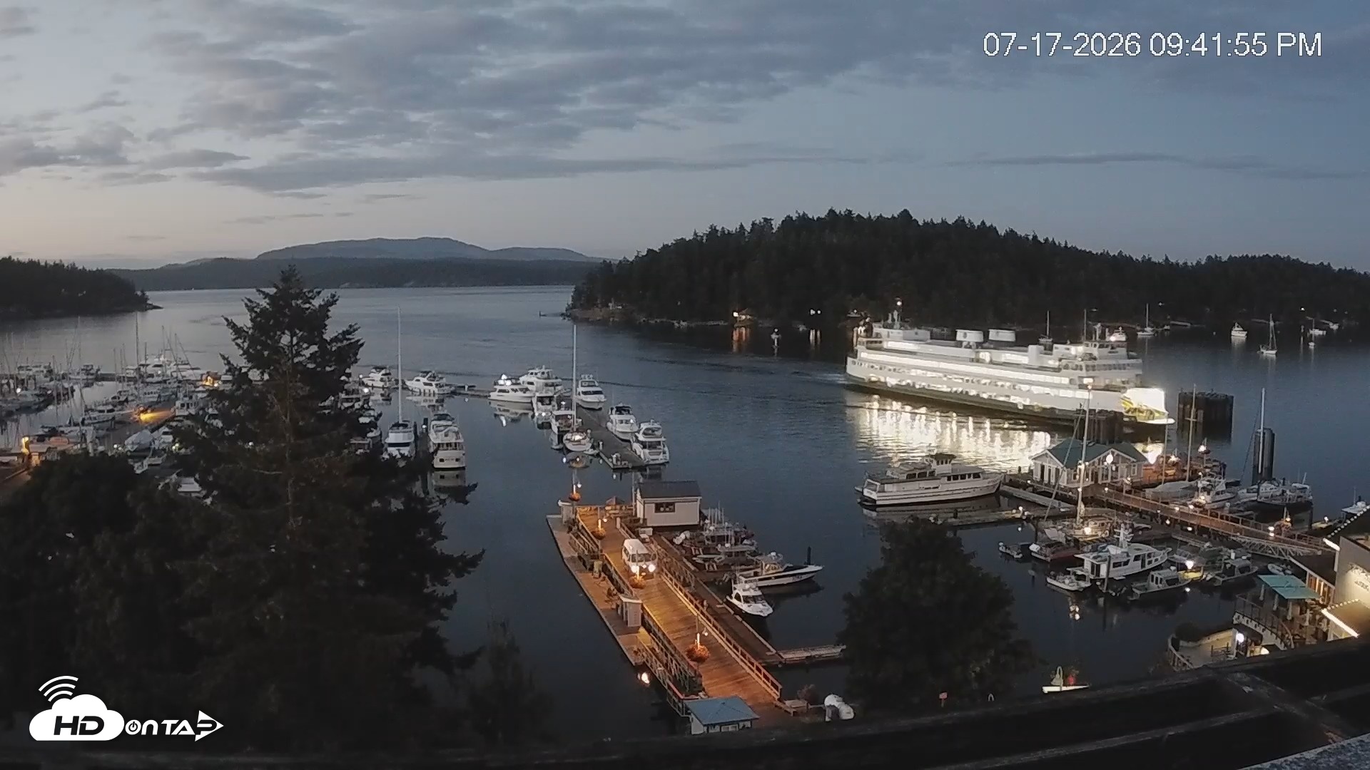 Snapshot of Friday Harbor - San Juan Island Live Webcam taken Jul 17, 2026, 9:42pm PDT