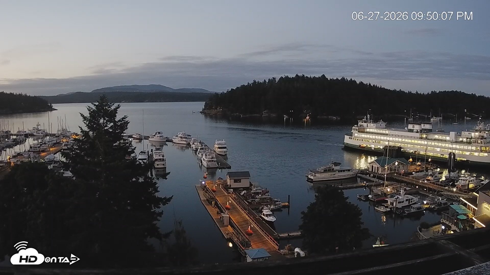Snapshot of Friday Harbor - San Juan Island Live Webcam taken Jun 27, 2026, 9:51pm PDT