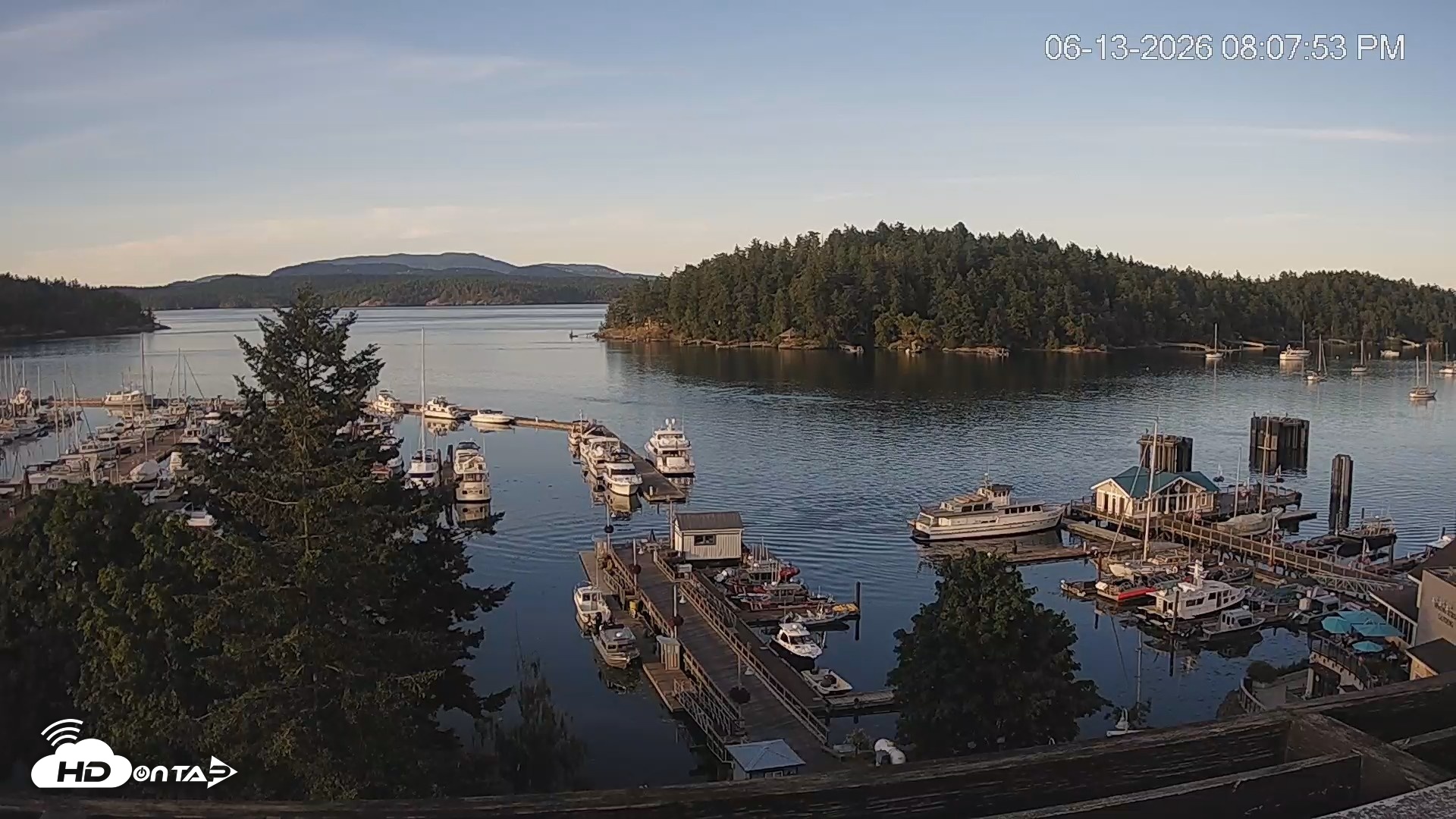 Snapshot of Friday Harbor - San Juan Island Live Webcam taken Jun 13, 2026, 8:08pm PDT