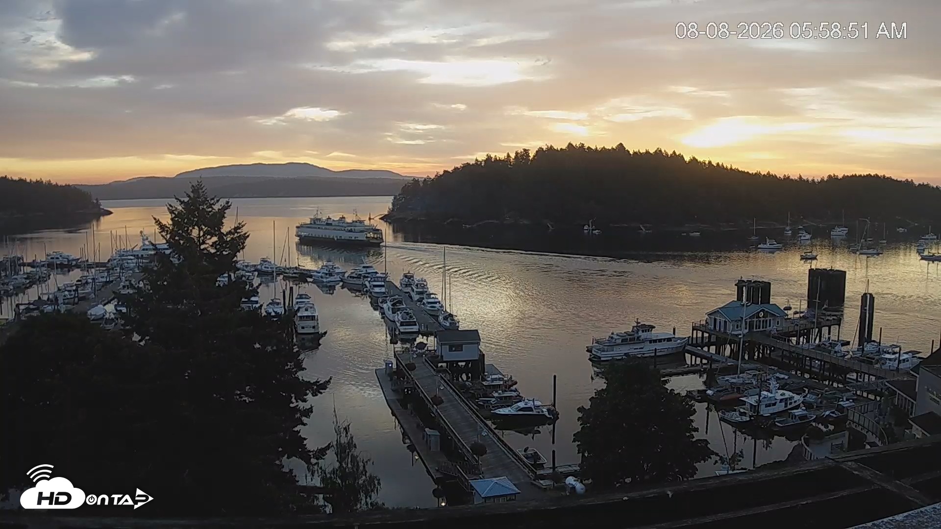 Snapshot of Friday Harbor - San Juan Island Live Webcam taken Aug 8, 2026, 5:59am PDT