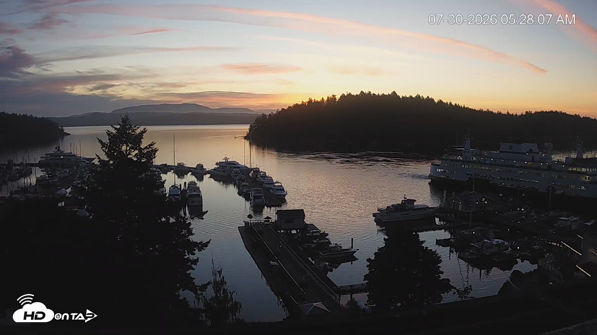 Snapshot of Friday Harbor - San Juan Island Live Webcam taken Jul 30, 2026, 5:29am PDT
