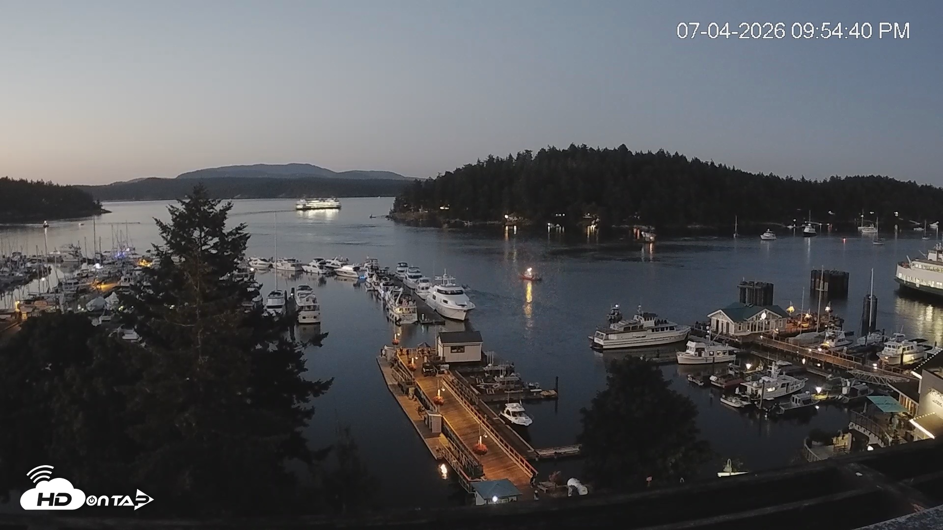 Snapshot of Friday Harbor - San Juan Island Live Webcam taken Jul 4, 2026, 9:56pm PDT